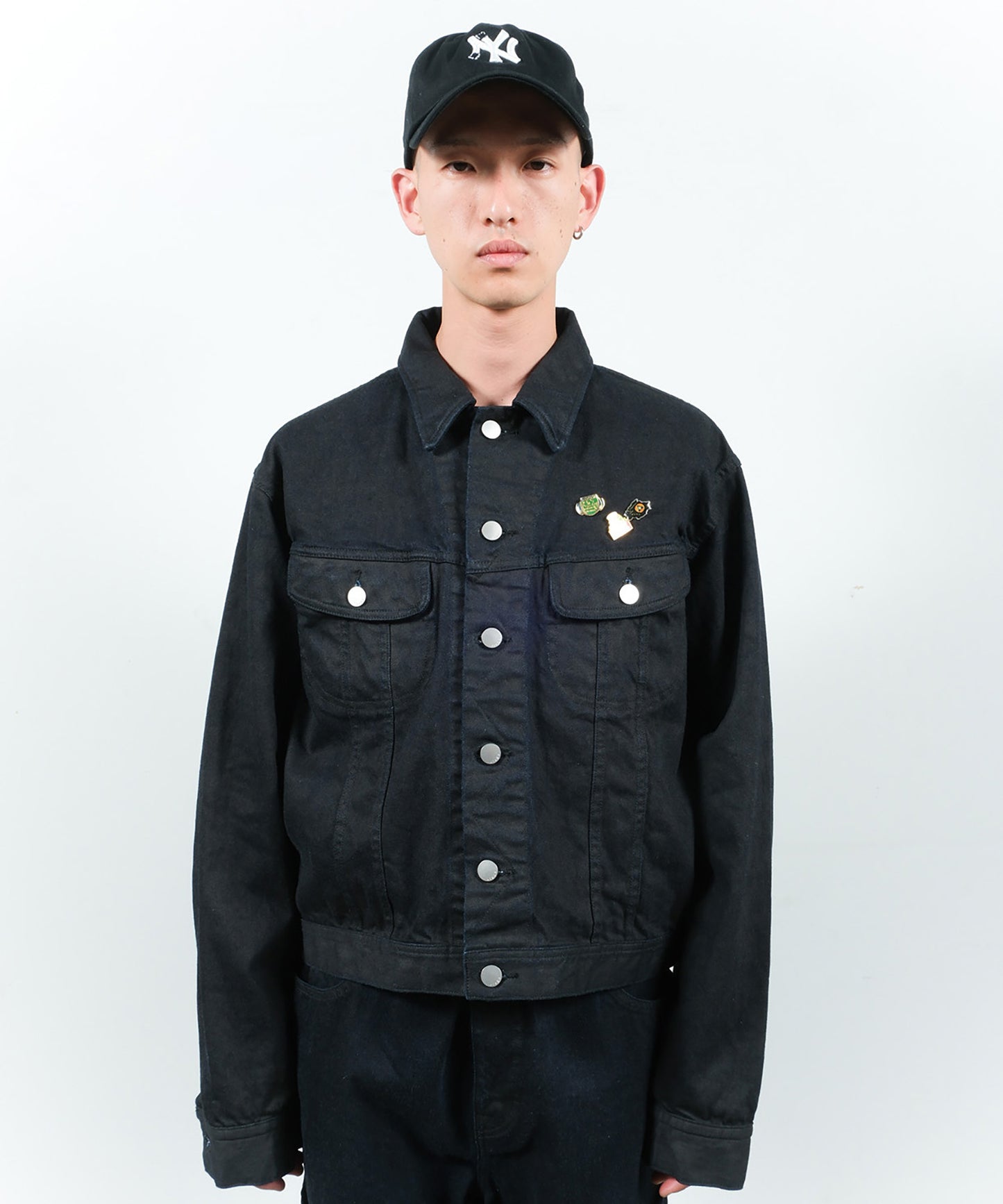 PINS COATED DENIM JACKET