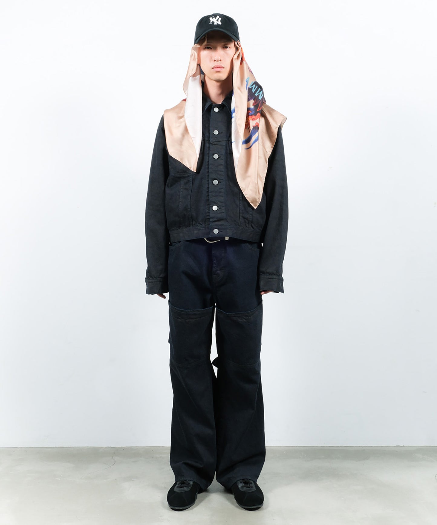 KNEE HIGH LAYERED COATED DENIM
