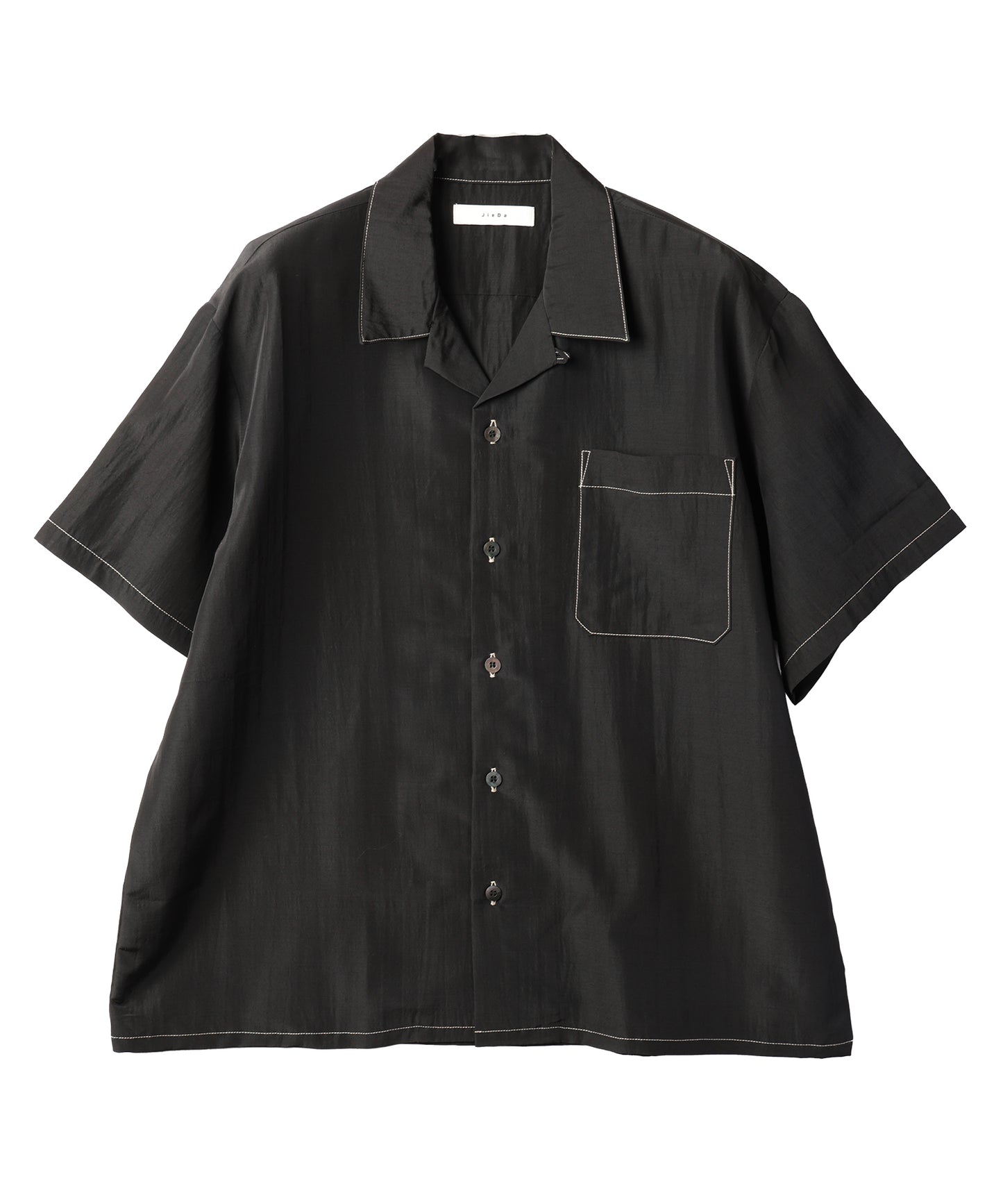 RAYON WOOL OPEN COLLAR SHIRT S/S
