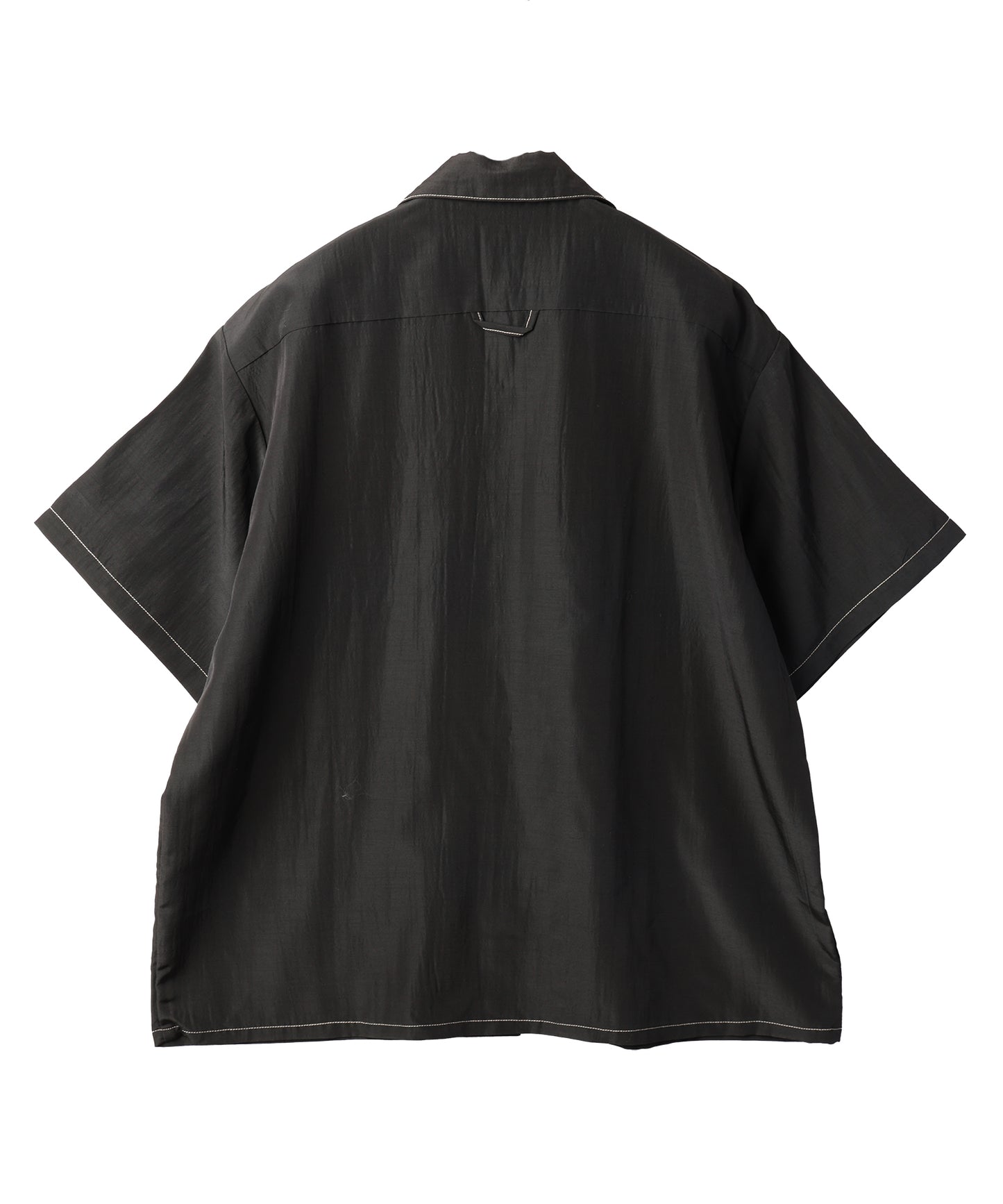 RAYON WOOL OPEN COLLAR SHIRT S/S