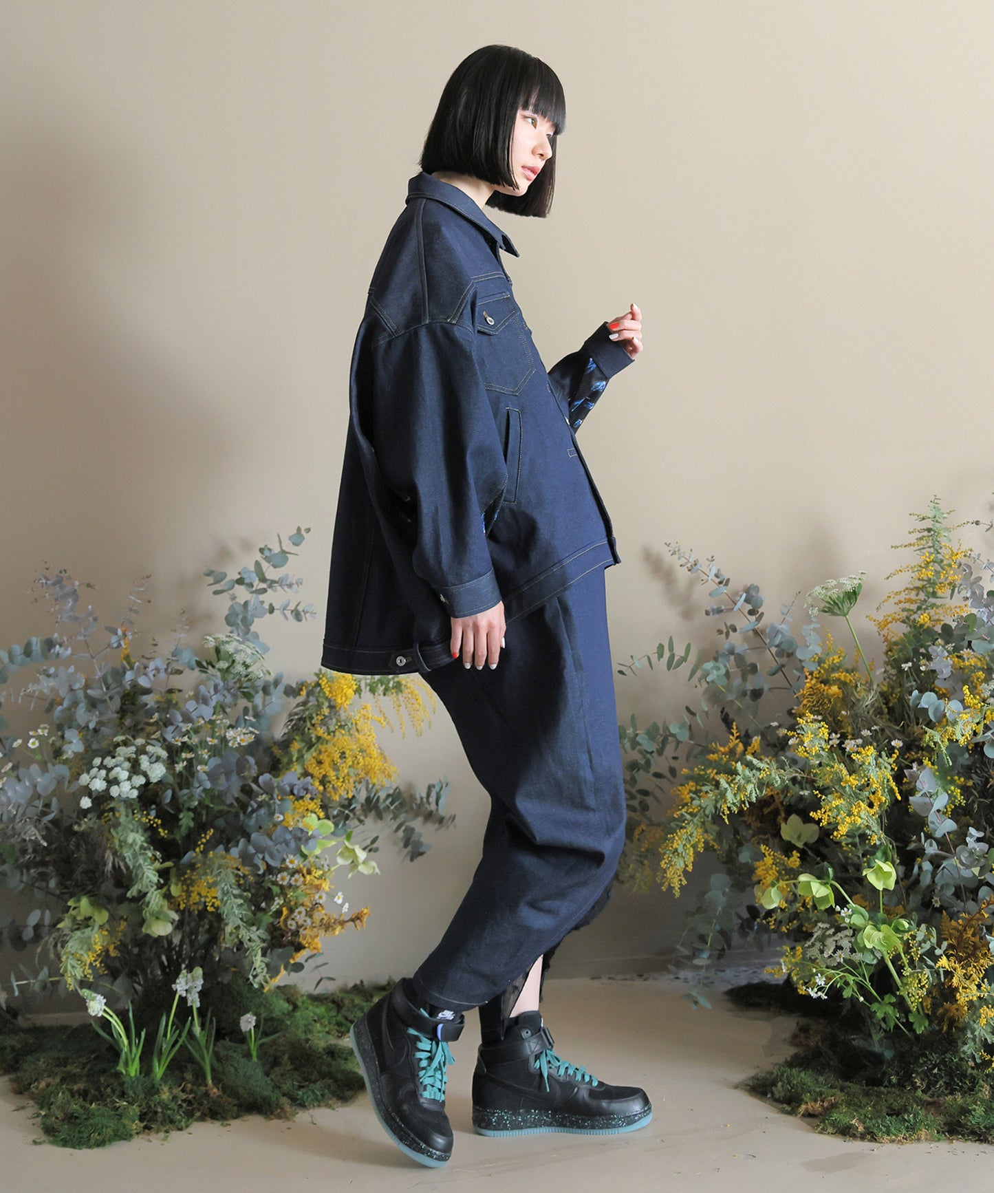 Flower Wide Denim Jacket