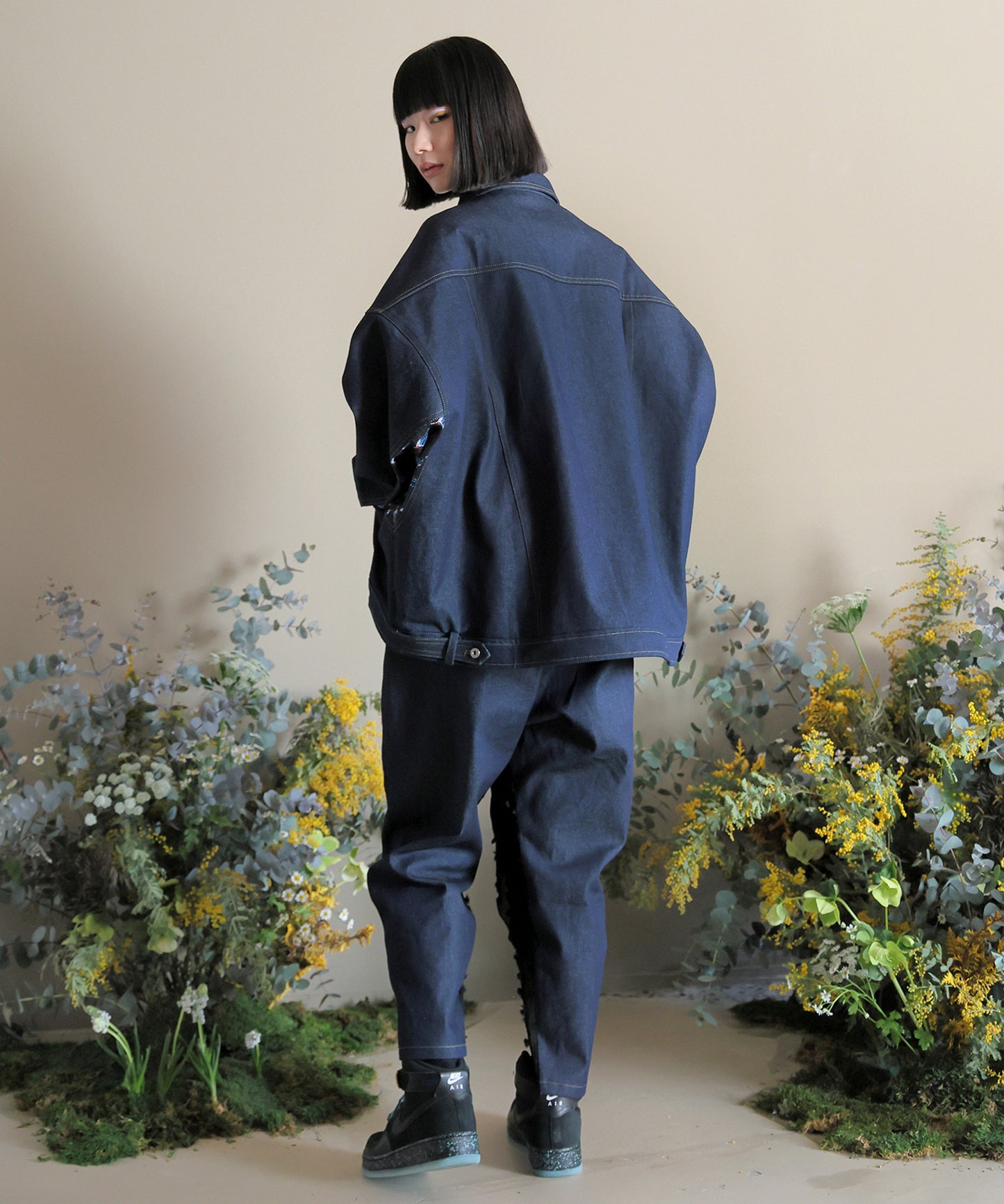 Flower Wide Denim Jacket