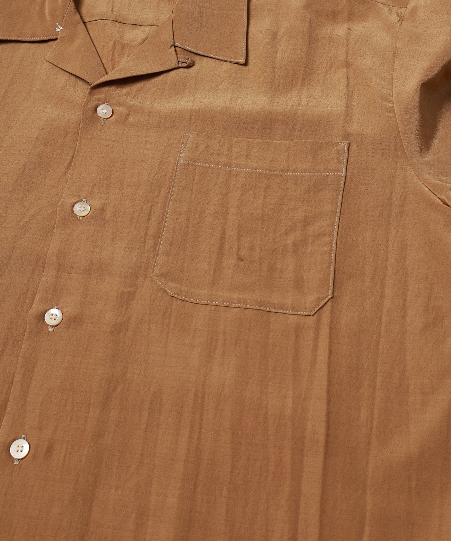 RAYON WOOL OPEN COLLAR SHIRT