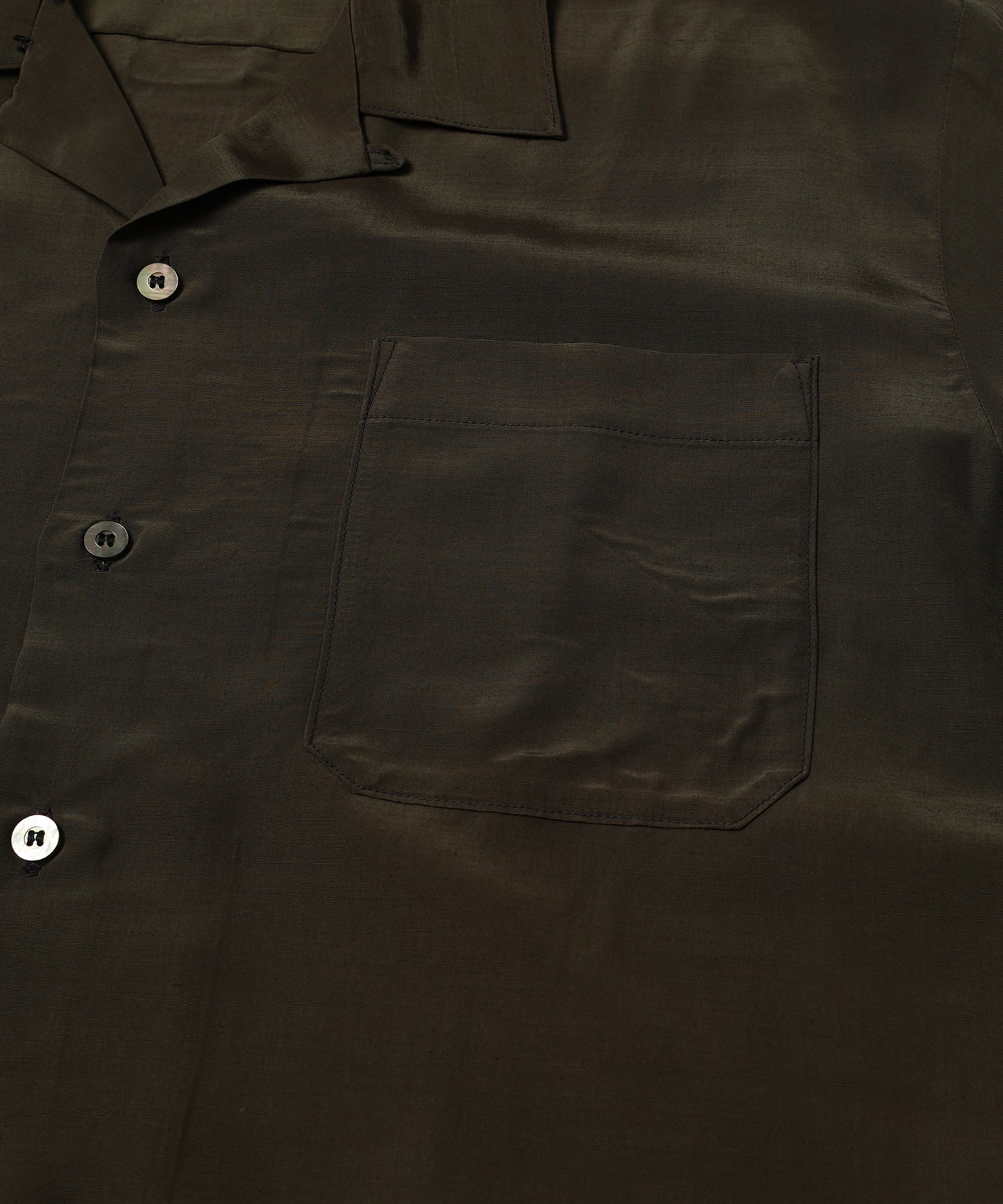 RAYON WOOL OPEN COLLAR SHIRT