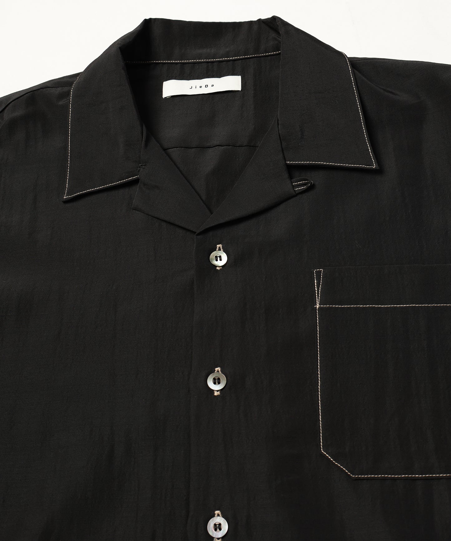 RAYON WOOL OPEN COLLAR SHIRT
