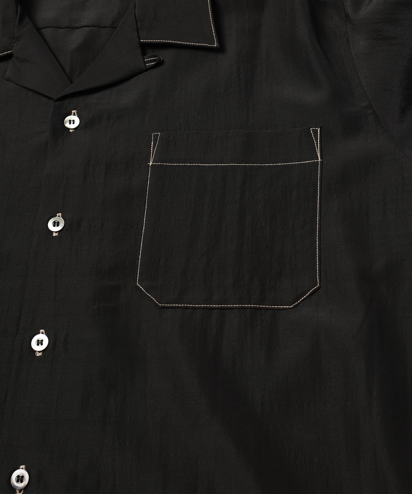 RAYON WOOL OPEN COLLAR SHIRT