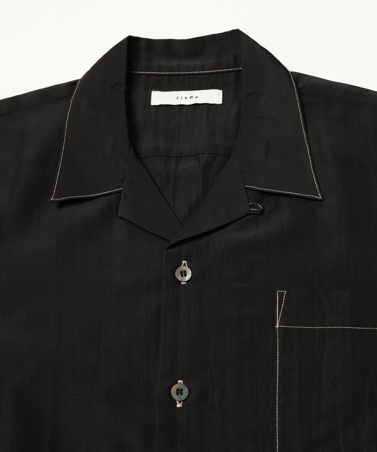 RAYON WOOL OPEN COLLAR SHIRT S/S