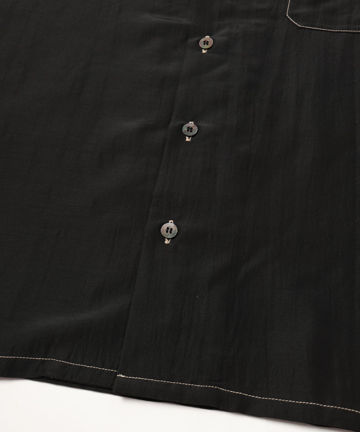 RAYON WOOL OPEN COLLAR SHIRT S/S