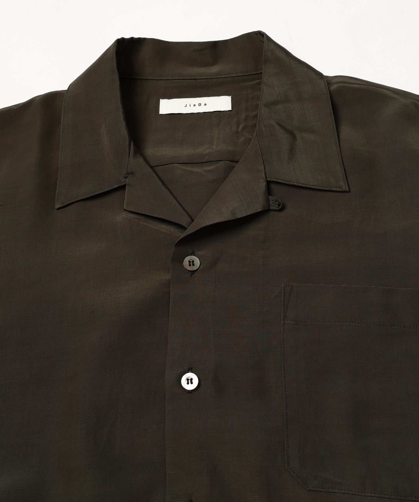 RAYON WOOL OPEN COLLAR SHIRT S/S