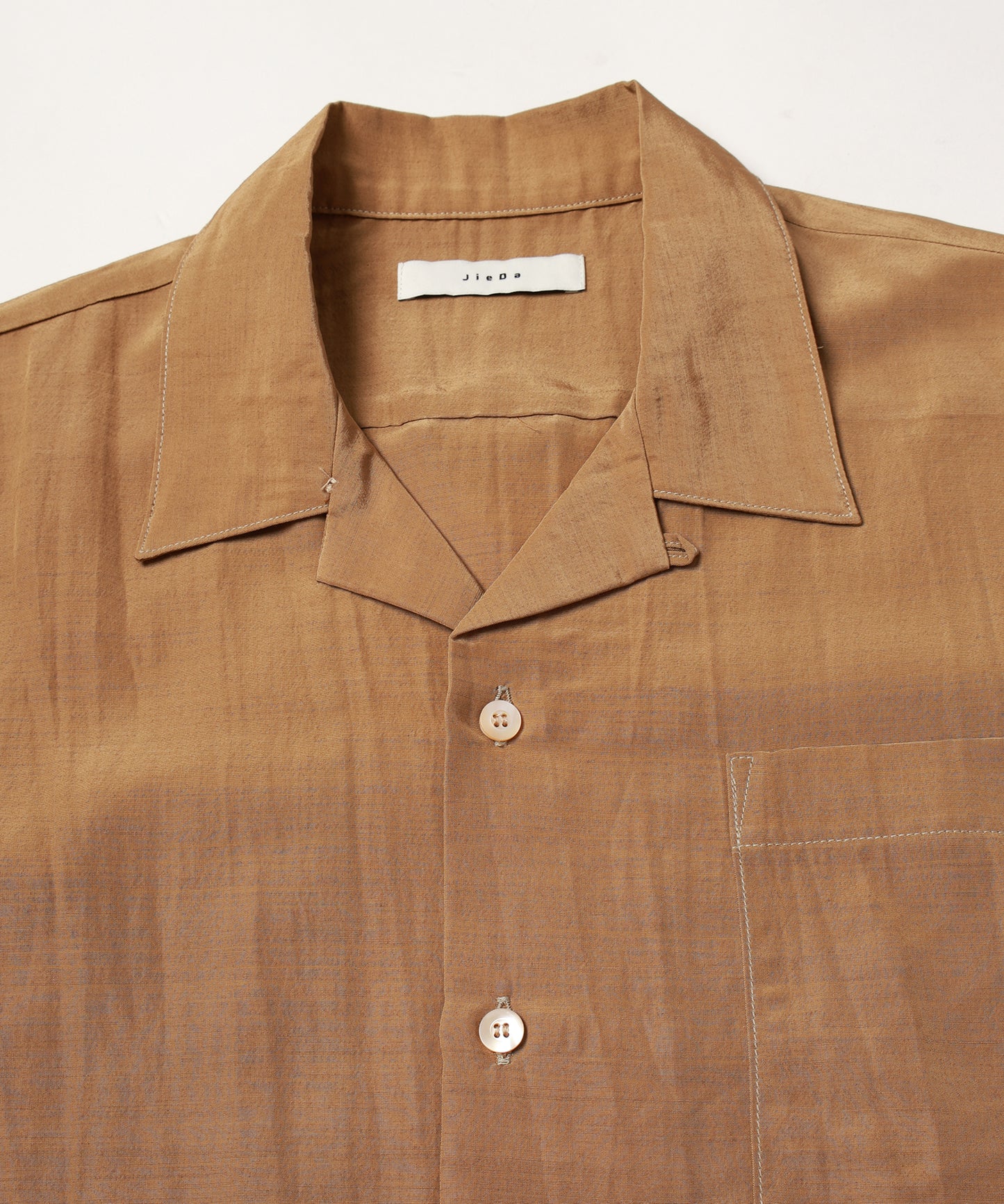 RAYON WOOL OPEN COLLAR SHIRT S/S