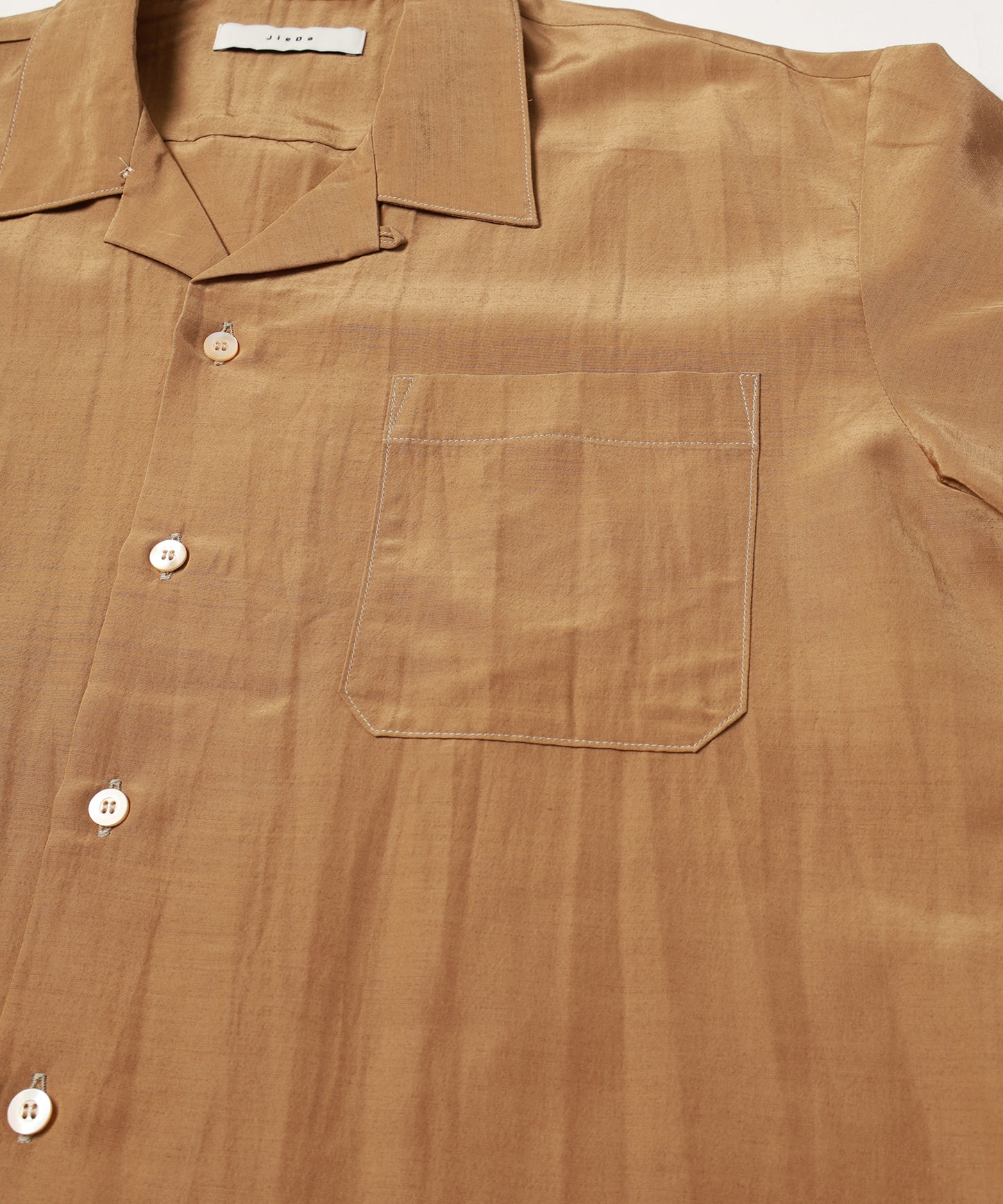 RAYON WOOL OPEN COLLAR SHIRT S/S