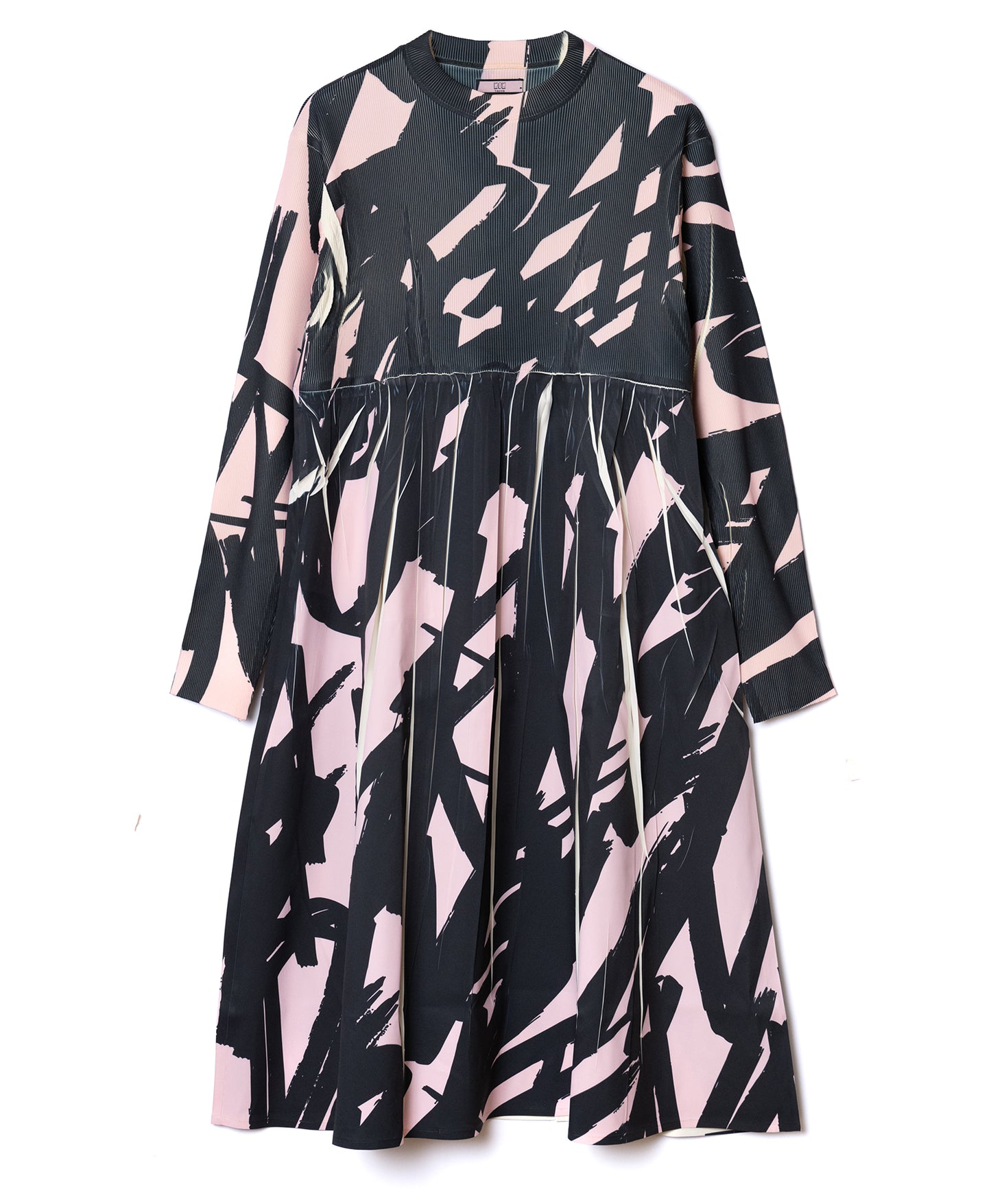 DIRECT PRINT RIB GATHER ONE-PIECE