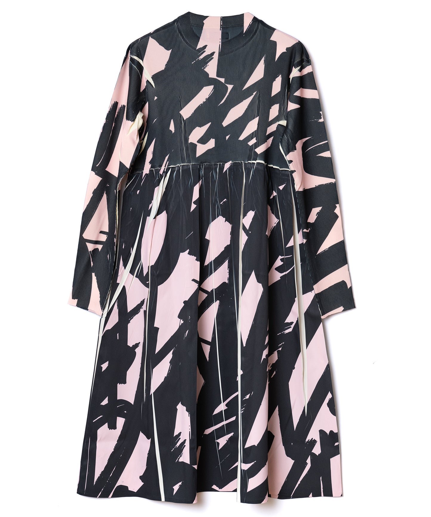 DIRECT PRINT RIB GATHER ONE-PIECE