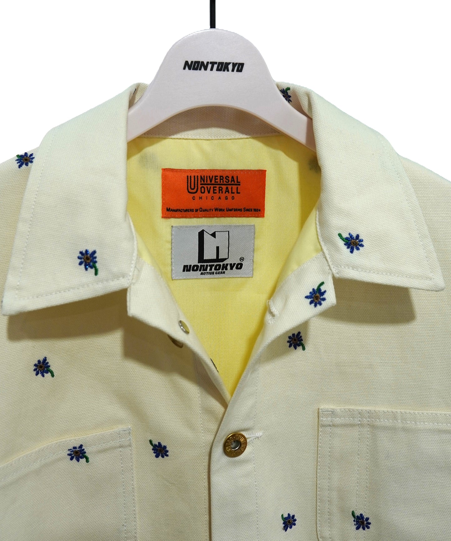 FLOWER EMBROIDERY COVERALLfeat.UNIVERSALOVERALL