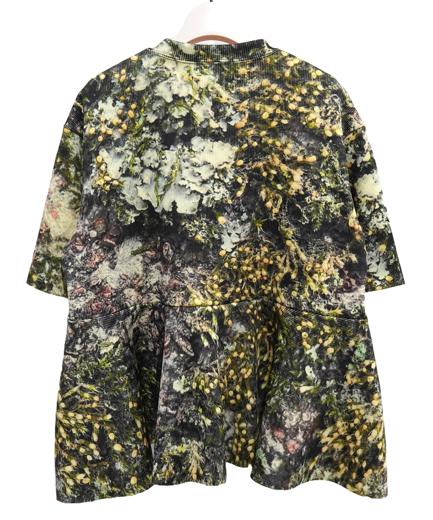 PRINT RIB FLARE HALF SLEEVE C/S