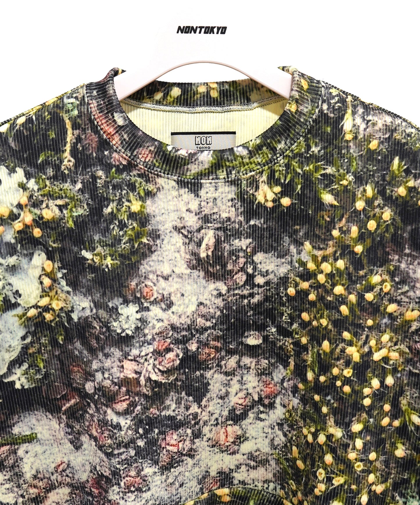 PRINT RIB FLARE HALF SLEEVE C/S