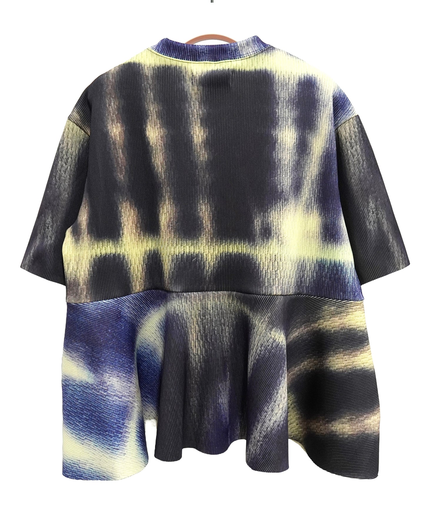 PRINT RIB FLARE HALF SLEEVE C/S