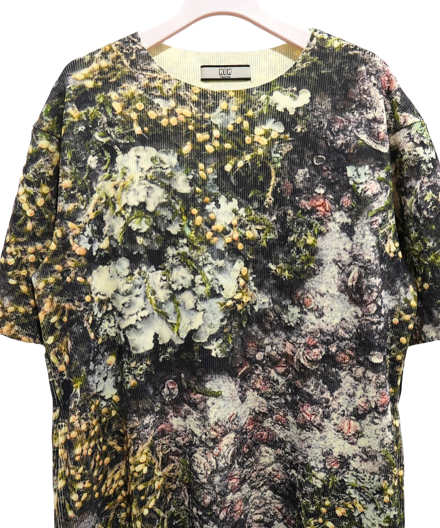 PRINT RIB HALF SLEEVE ONE-PIECE