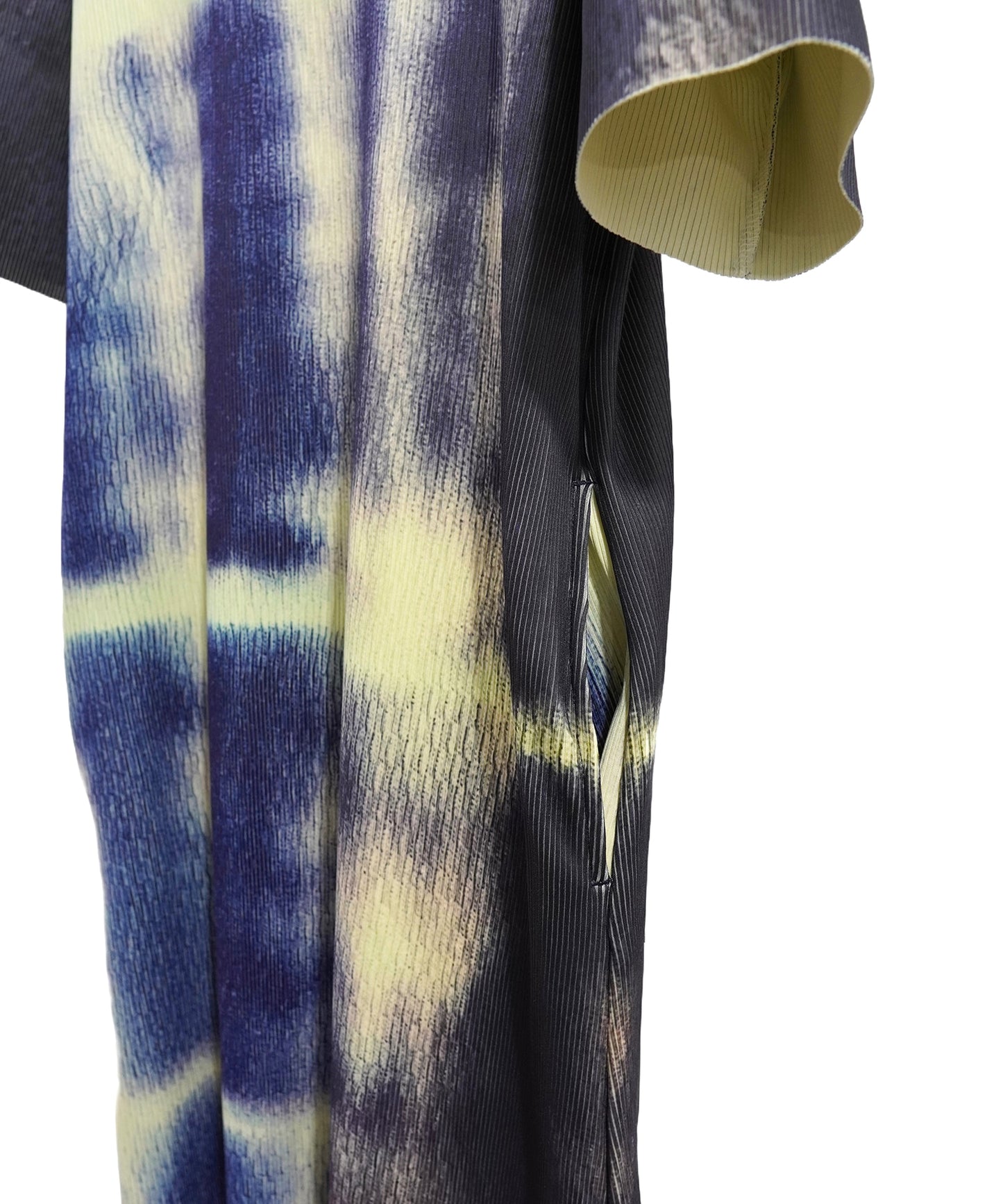 PRINT RIB HALF SLEEVE ONE-PIECE
