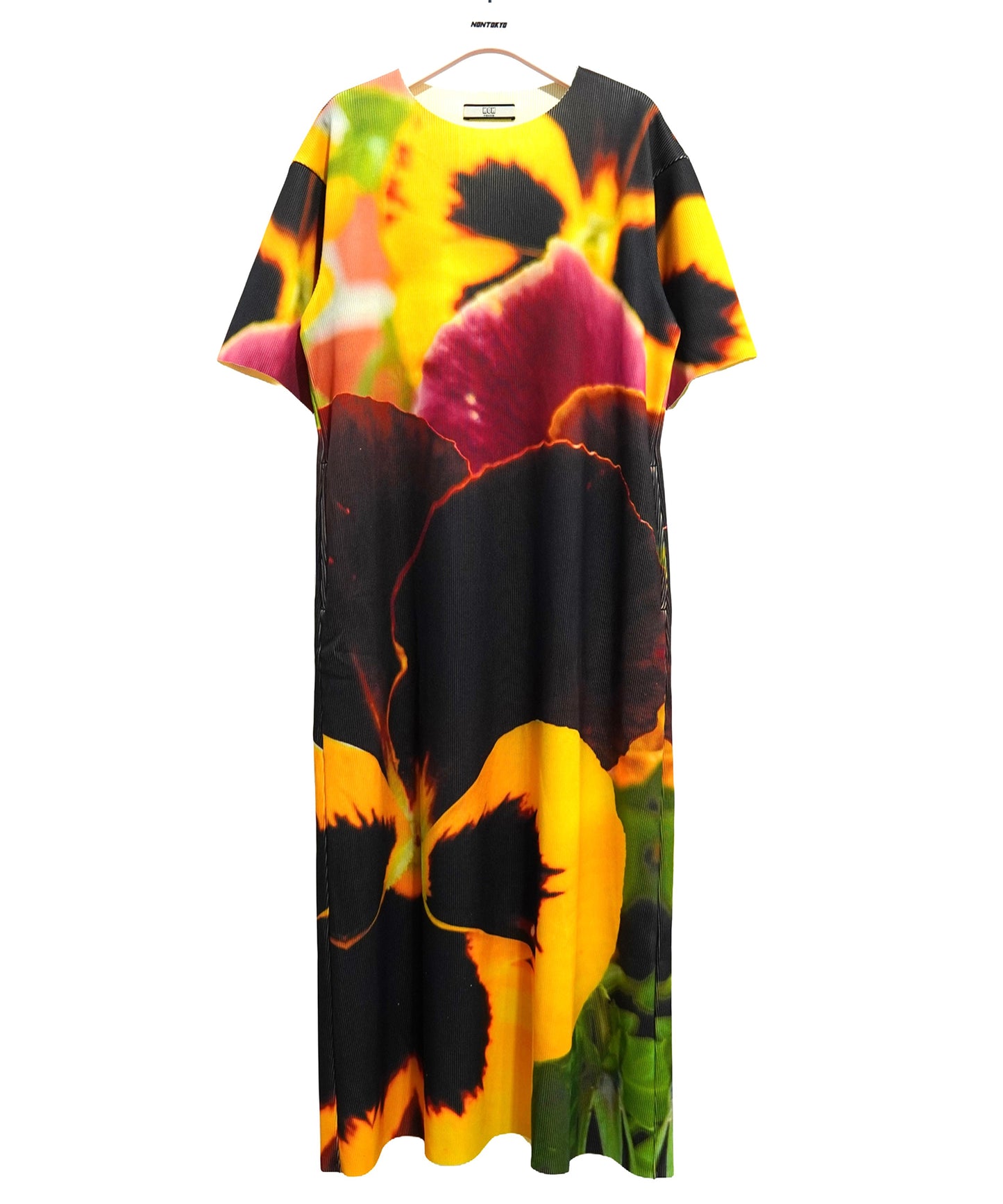 PRINT RIB HALF SLEEVE ONE-PIECE