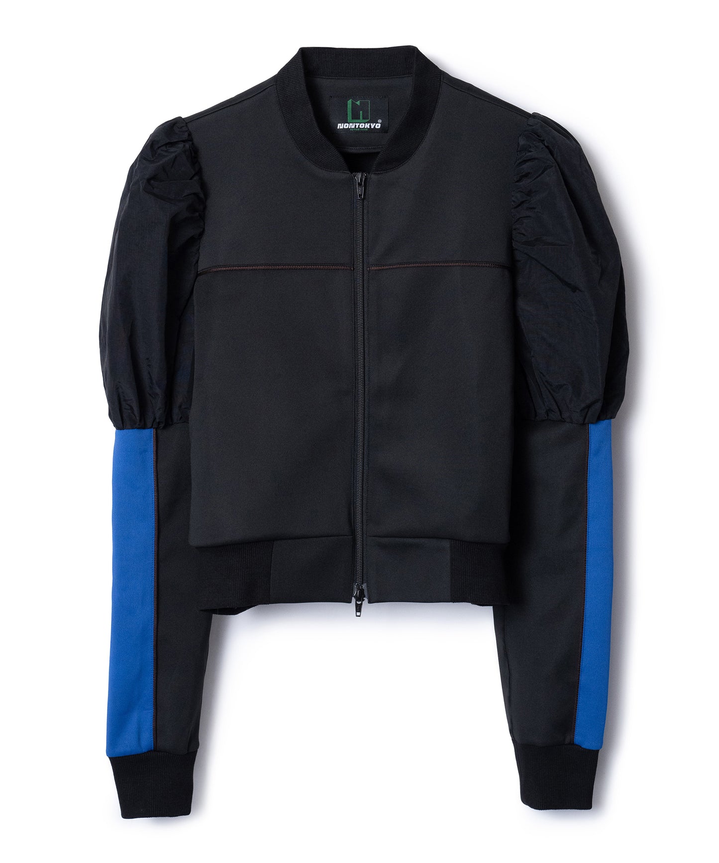 PUFF SLEEVE ZIP-UP JERSEY