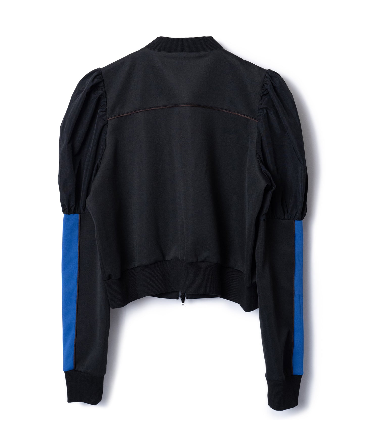 PUFF SLEEVE ZIP-UP JERSEY