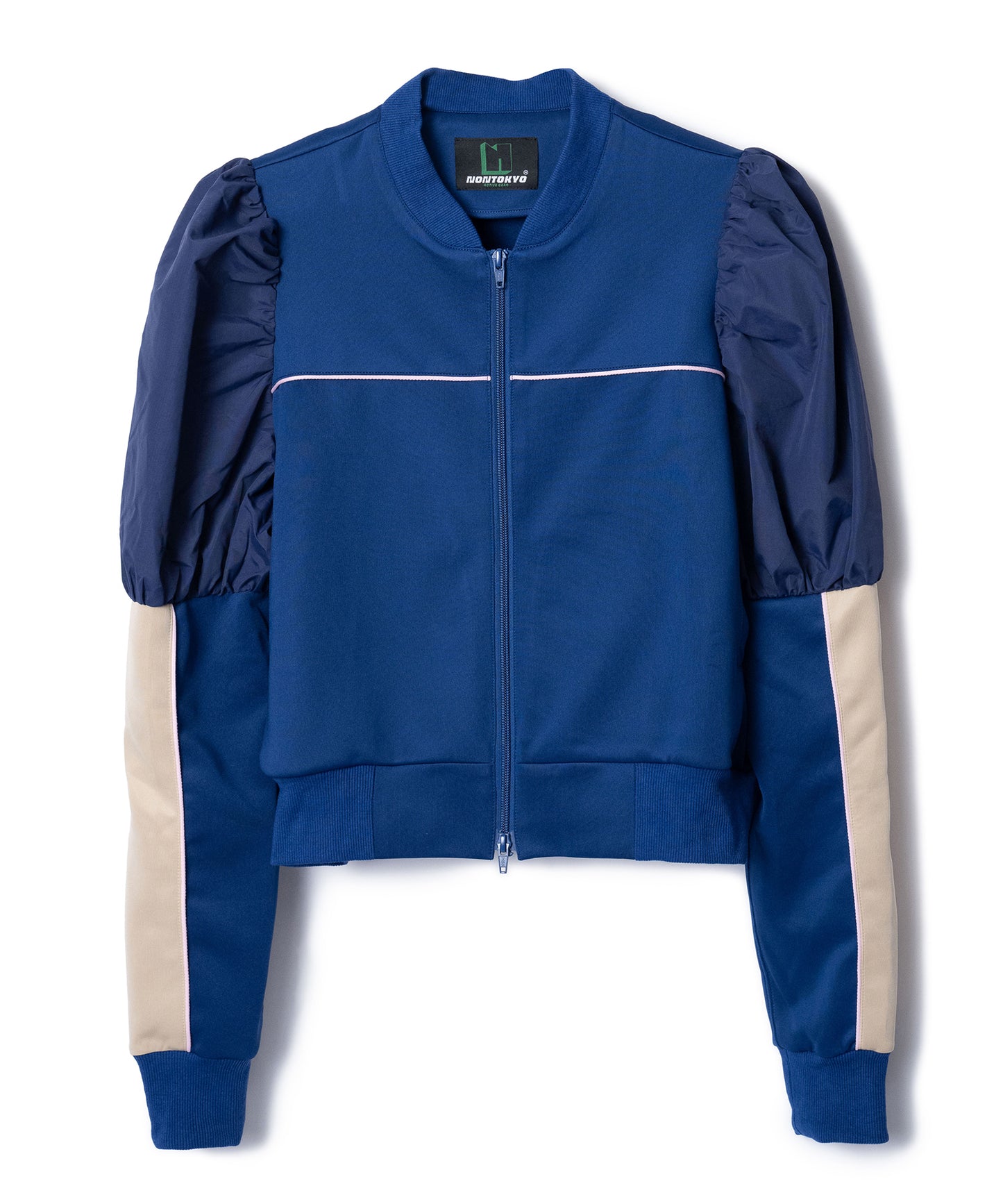 PUFF SLEEVE ZIP-UP JERSEY