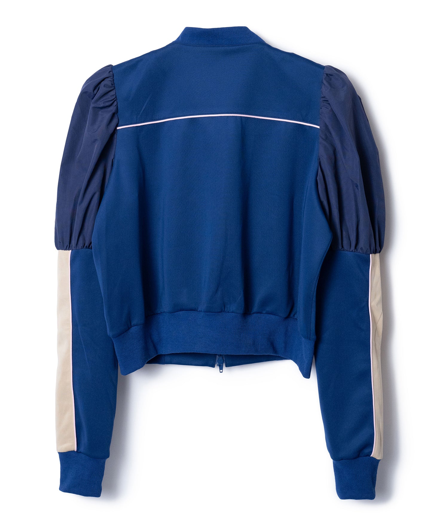 PUFF SLEEVE ZIP-UP JERSEY