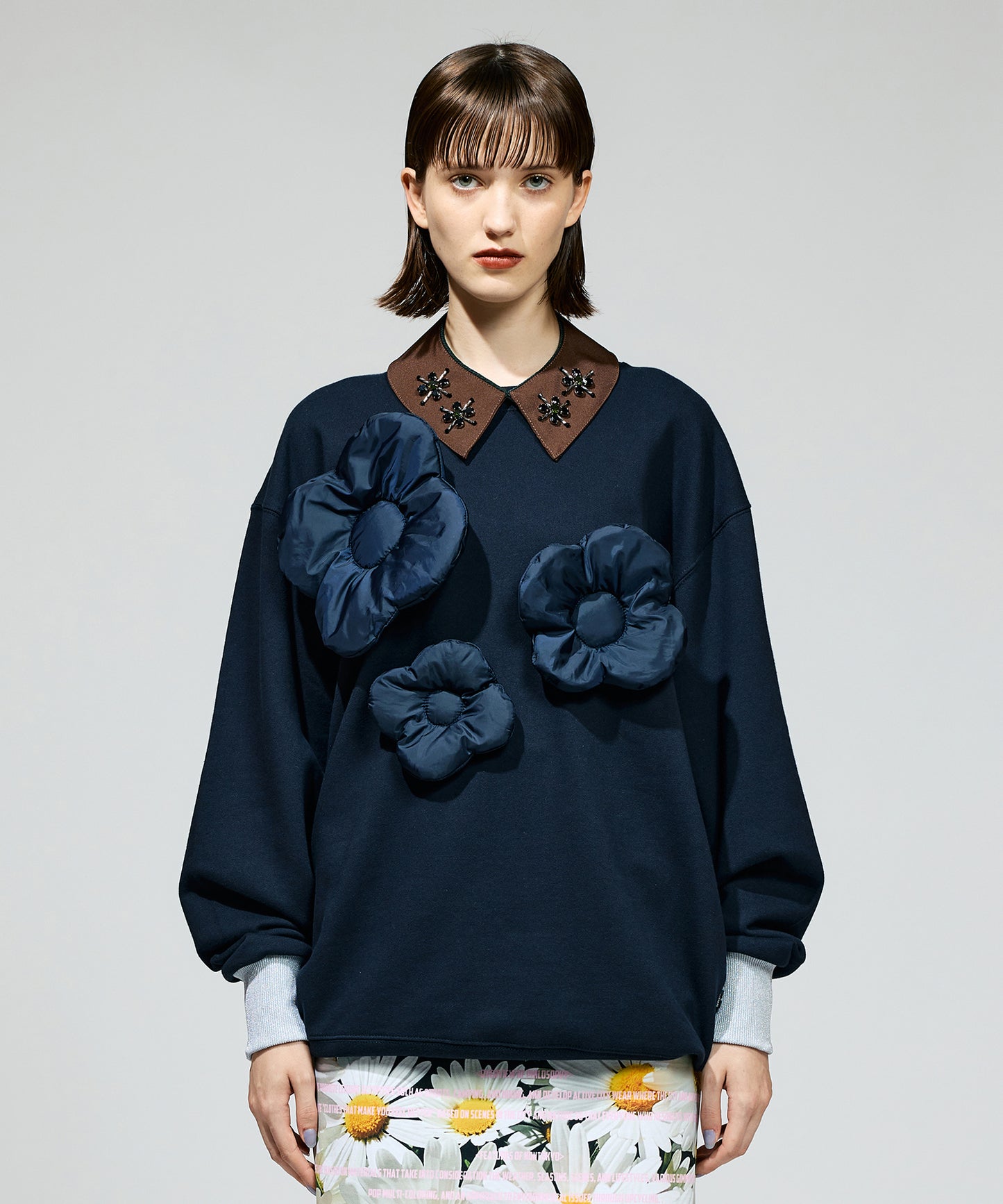 PUFF FLOWER PULLOVER SWEAT