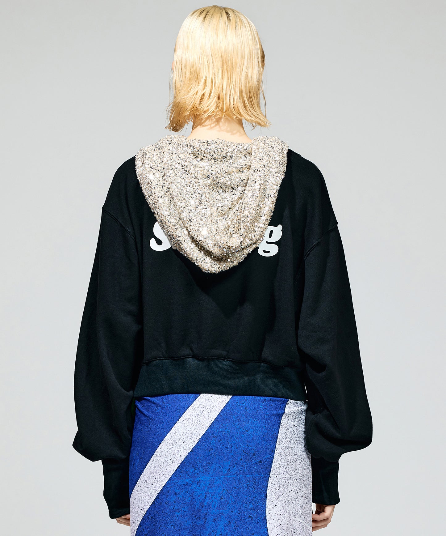 GLITTER ZIP-UP HOODIE