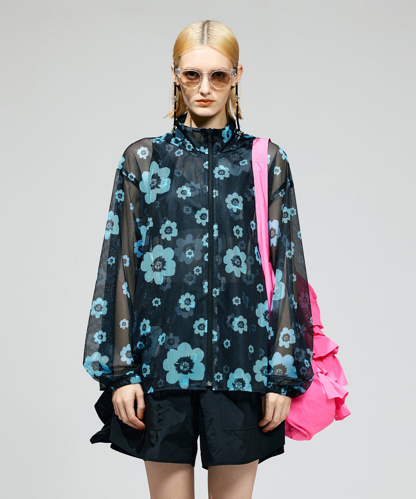 PRINT MESH ZIPUP PARKA