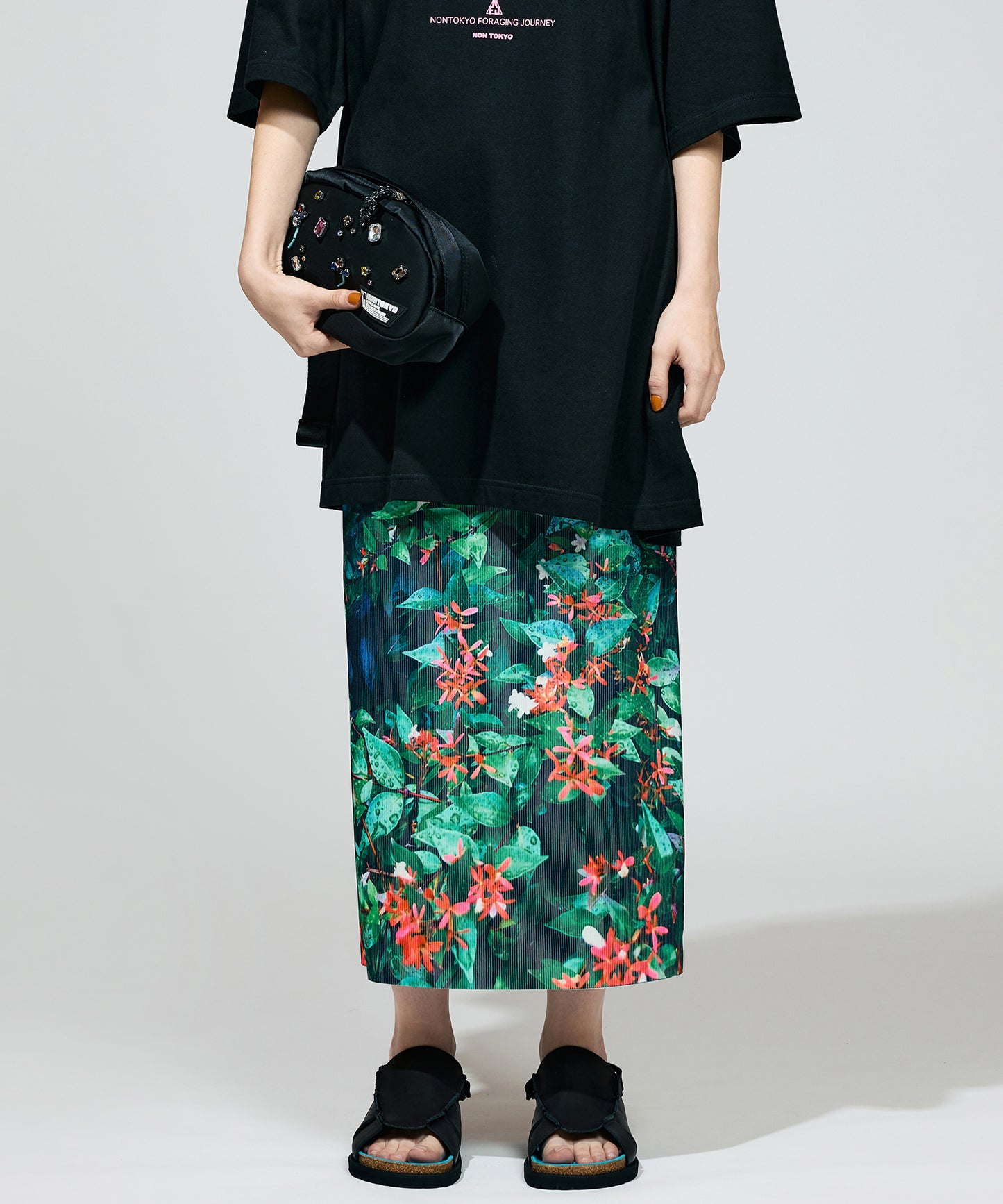 PRINT RIB TIGHT SKIRT
