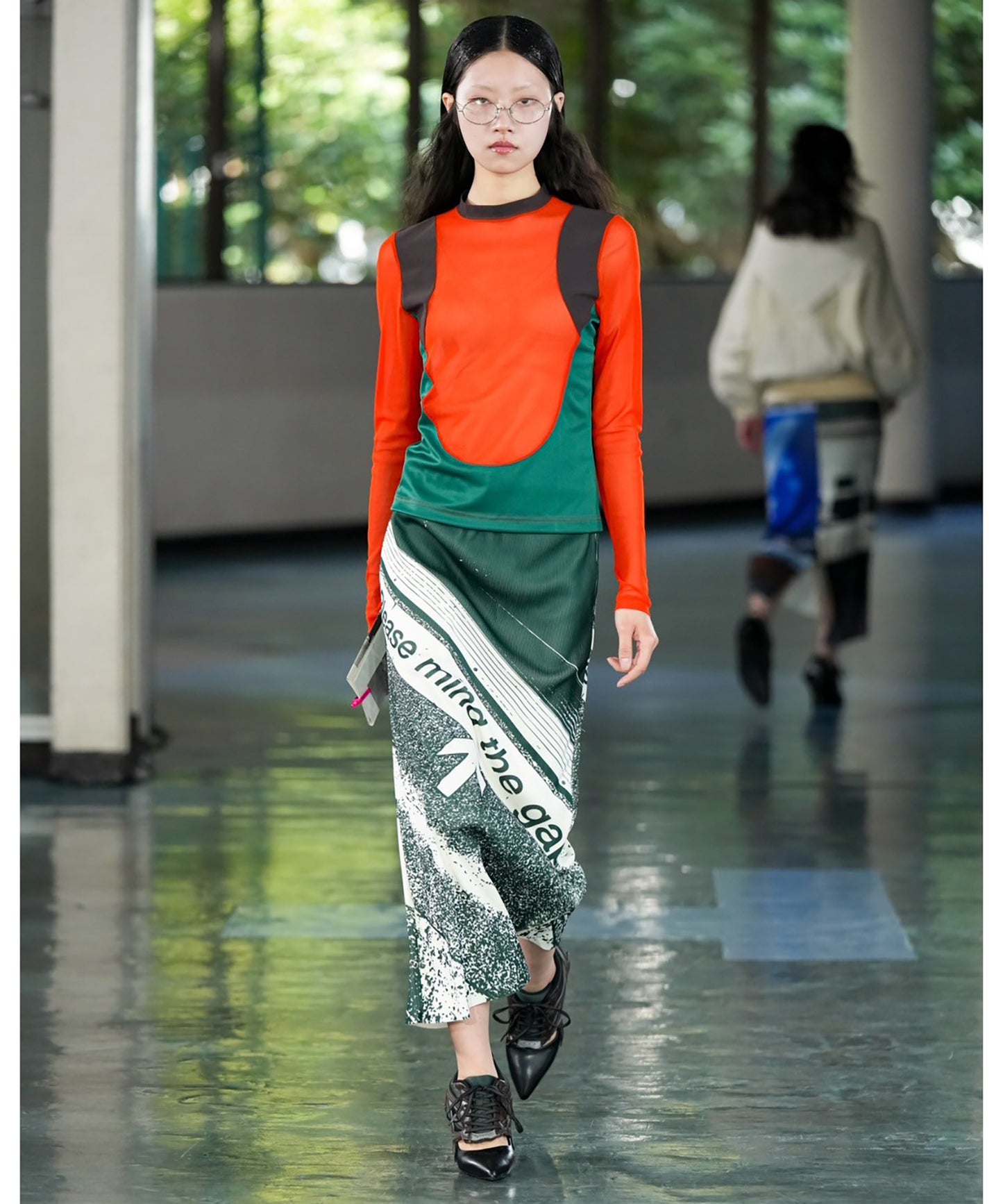PRINT RIB SKIRT