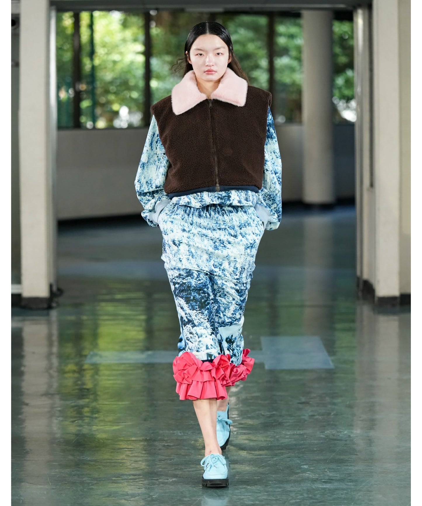 PRINT FLEECE TIGHT SKIRT