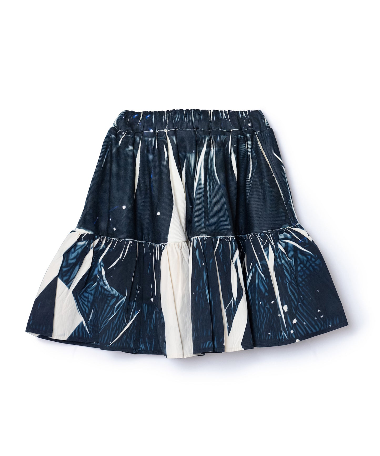 DIRECT PRINT RIB GATHER MINI SKIRT