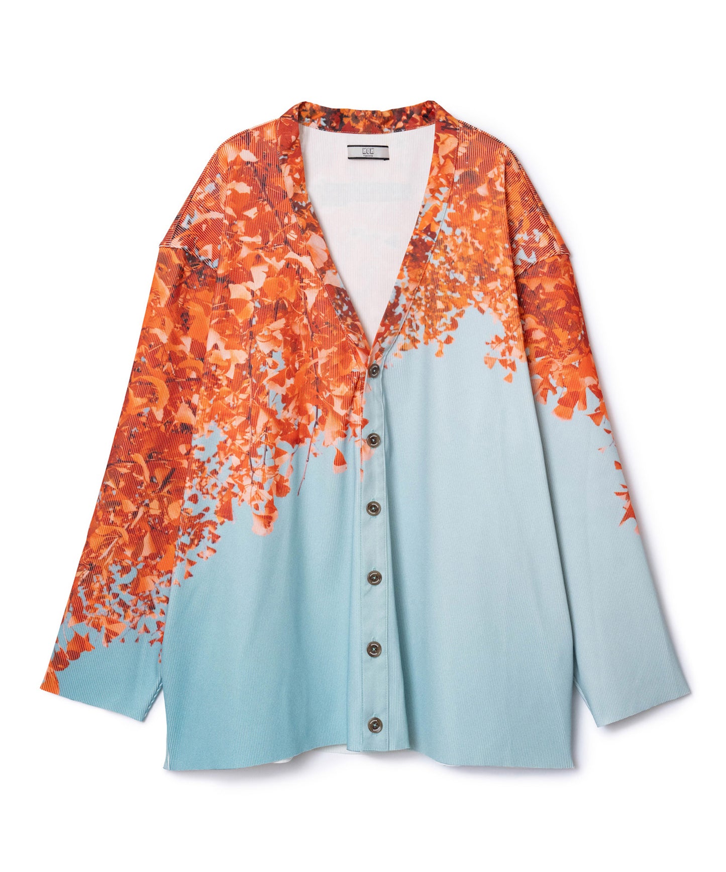 PRINT RIB BIG CARDIGAN