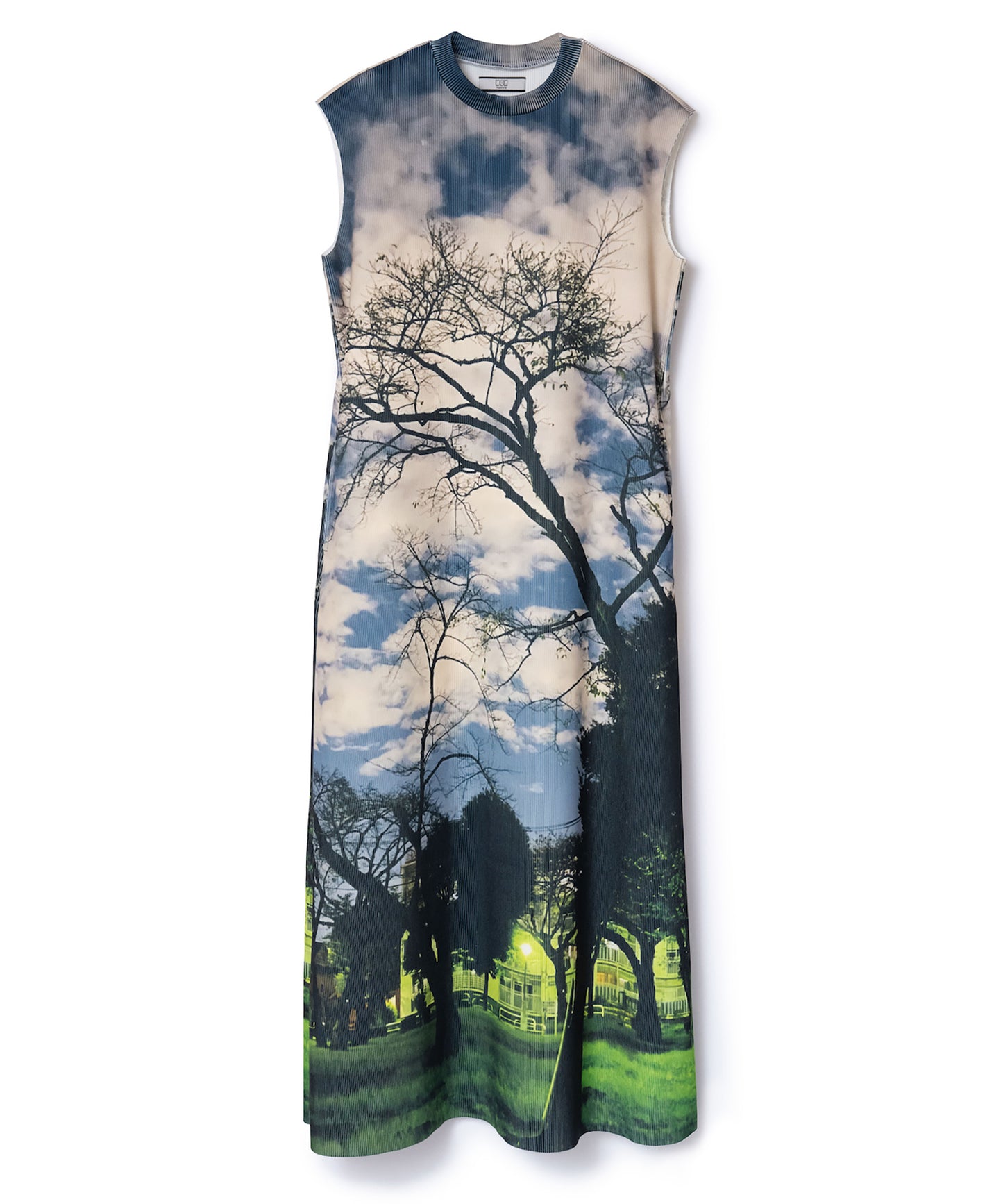 PRINT RIB NO SLEEVE ONE-PIECE