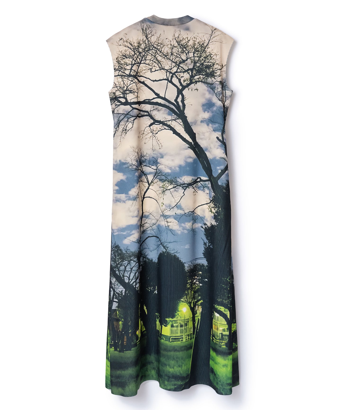 PRINT RIB NO SLEEVE ONE-PIECE
