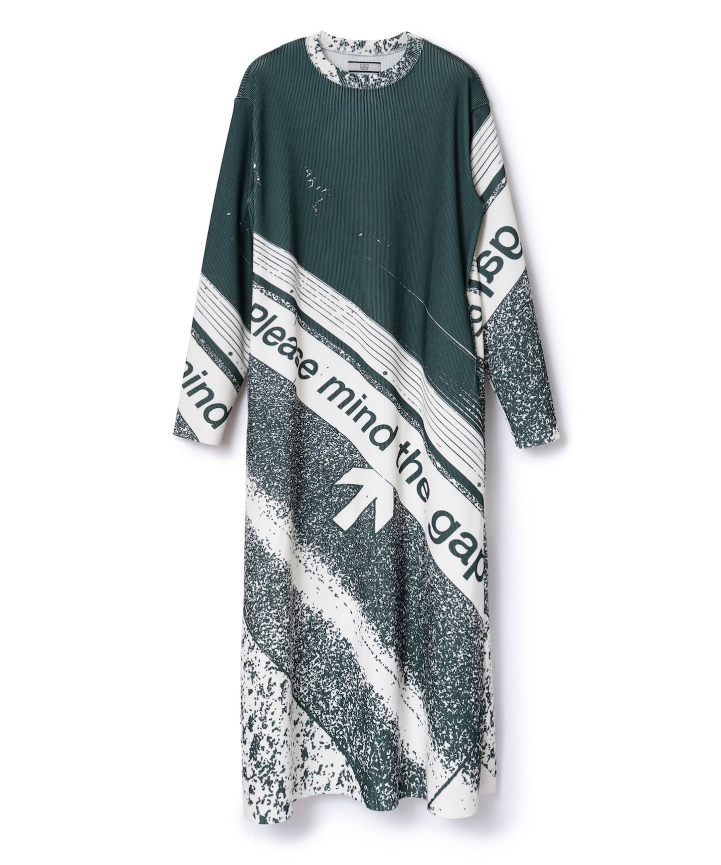 PRINT RIB L/S ONE-PIECE