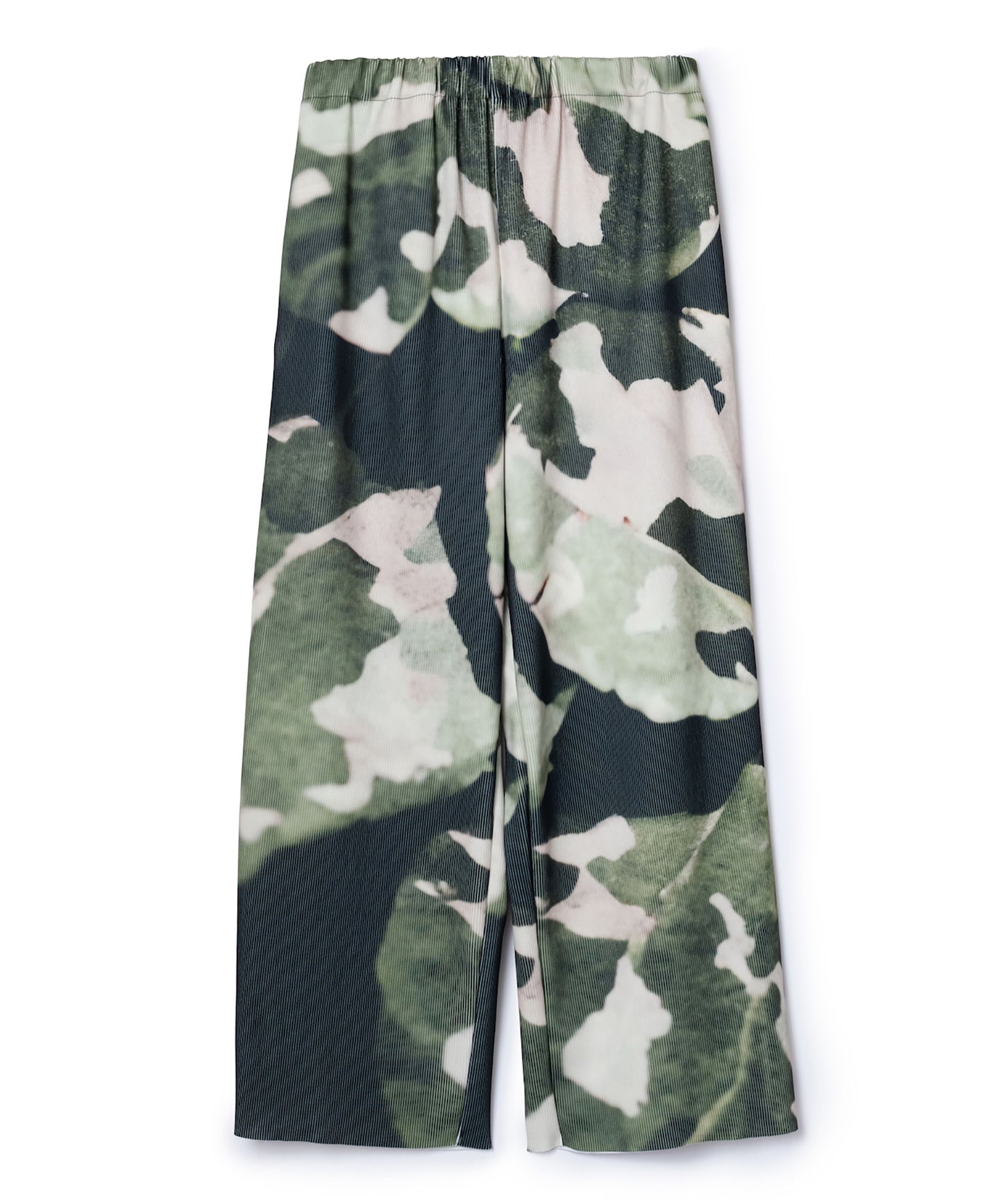 PRINT RIB WIDE PANTS