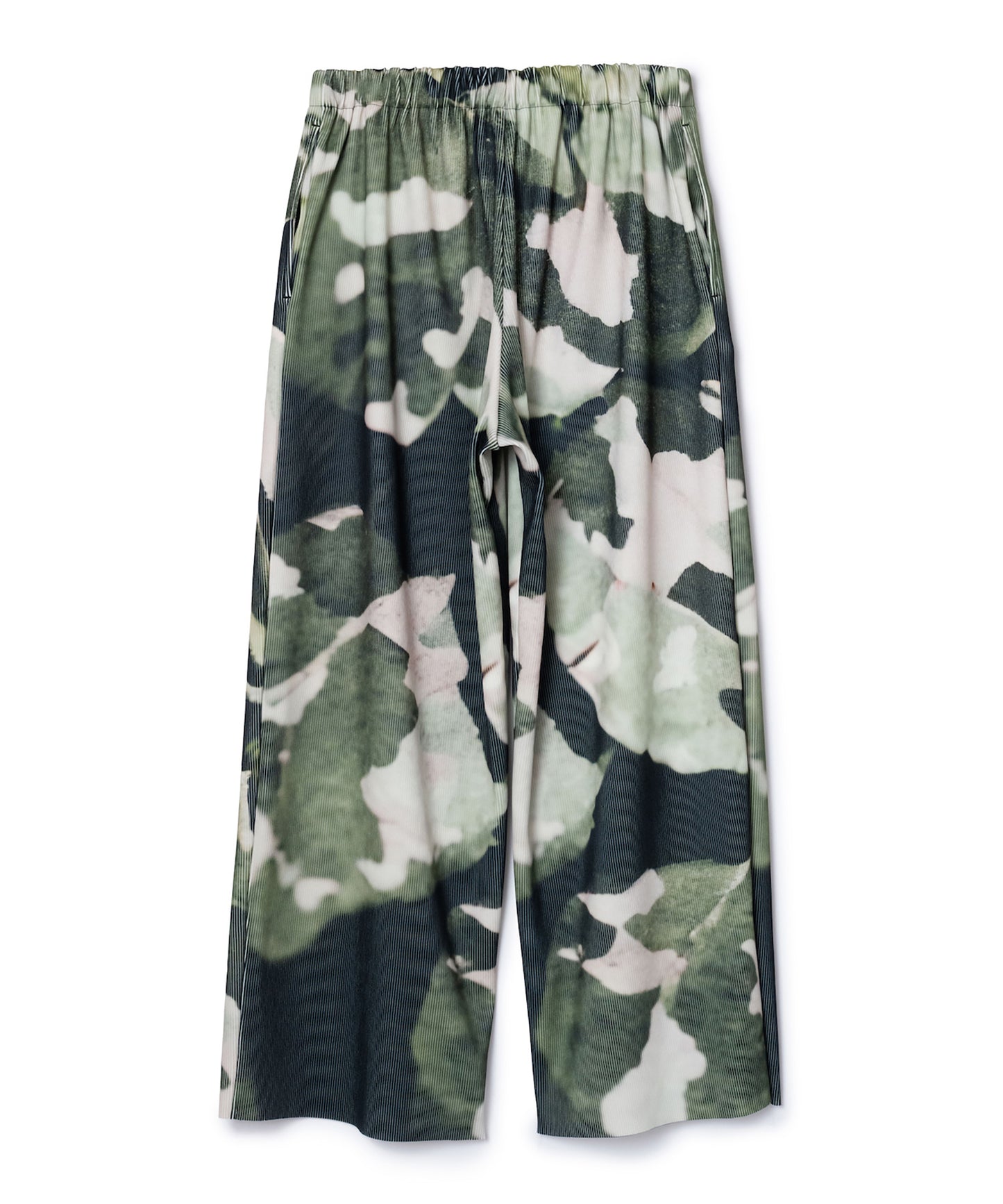 PRINT RIB WIDE PANTS