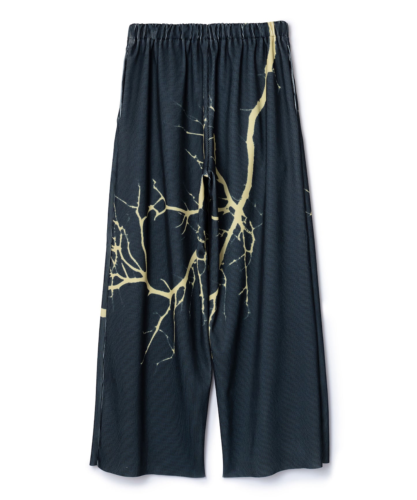 PRINT RIB WIDE PANTS