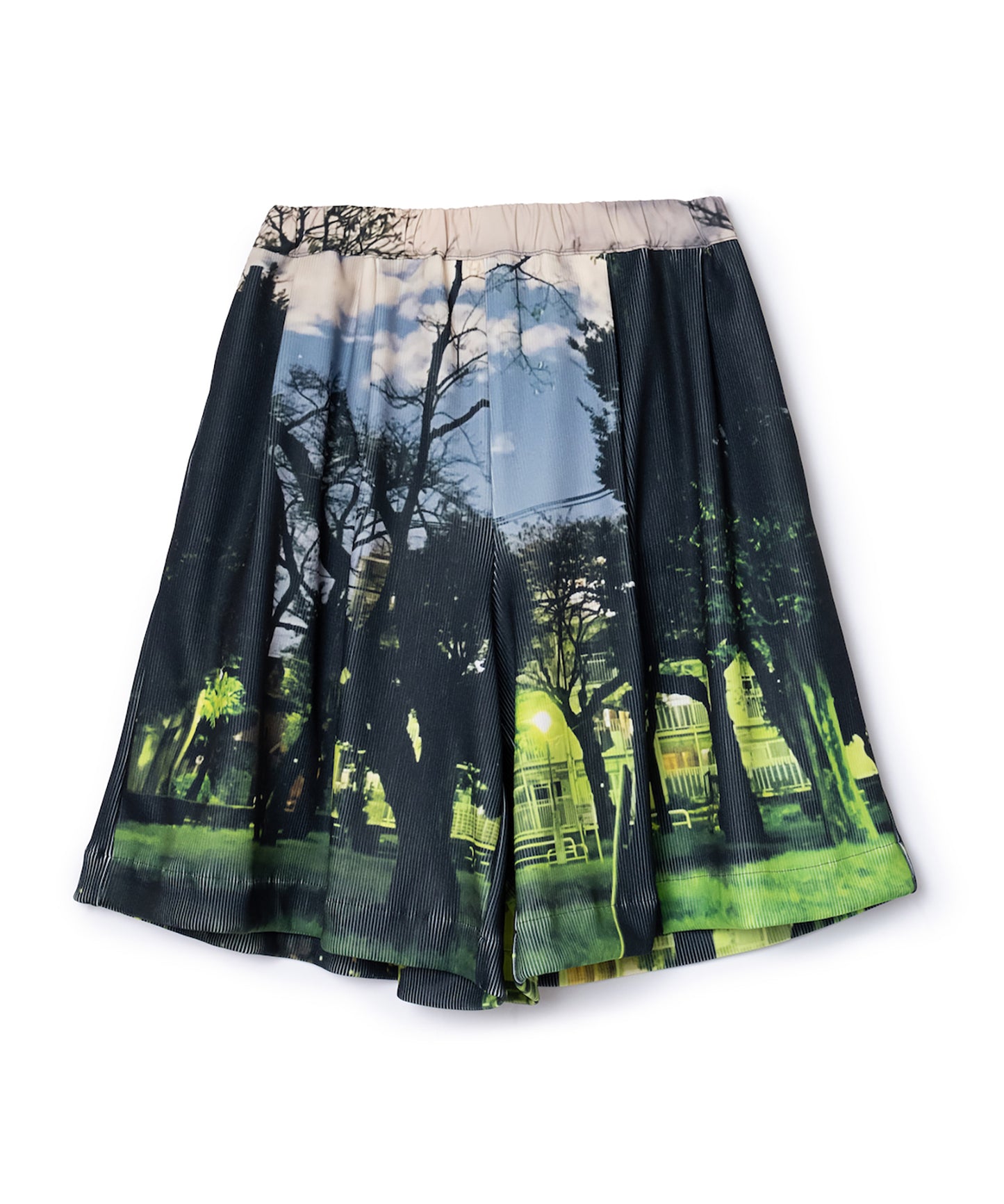 PRINT RIB WIDE SHORTS