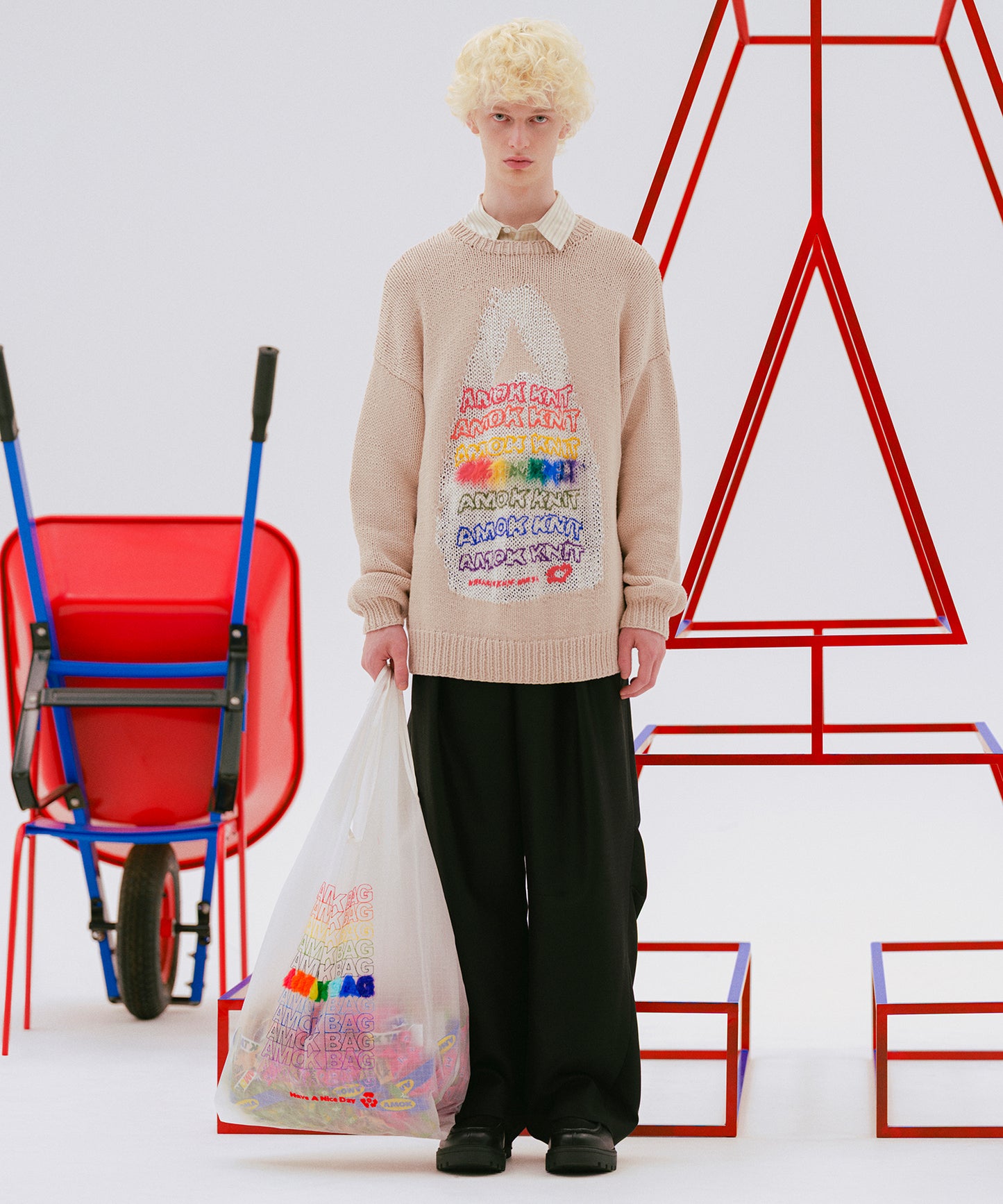 WOOL WIDE TROUSERS