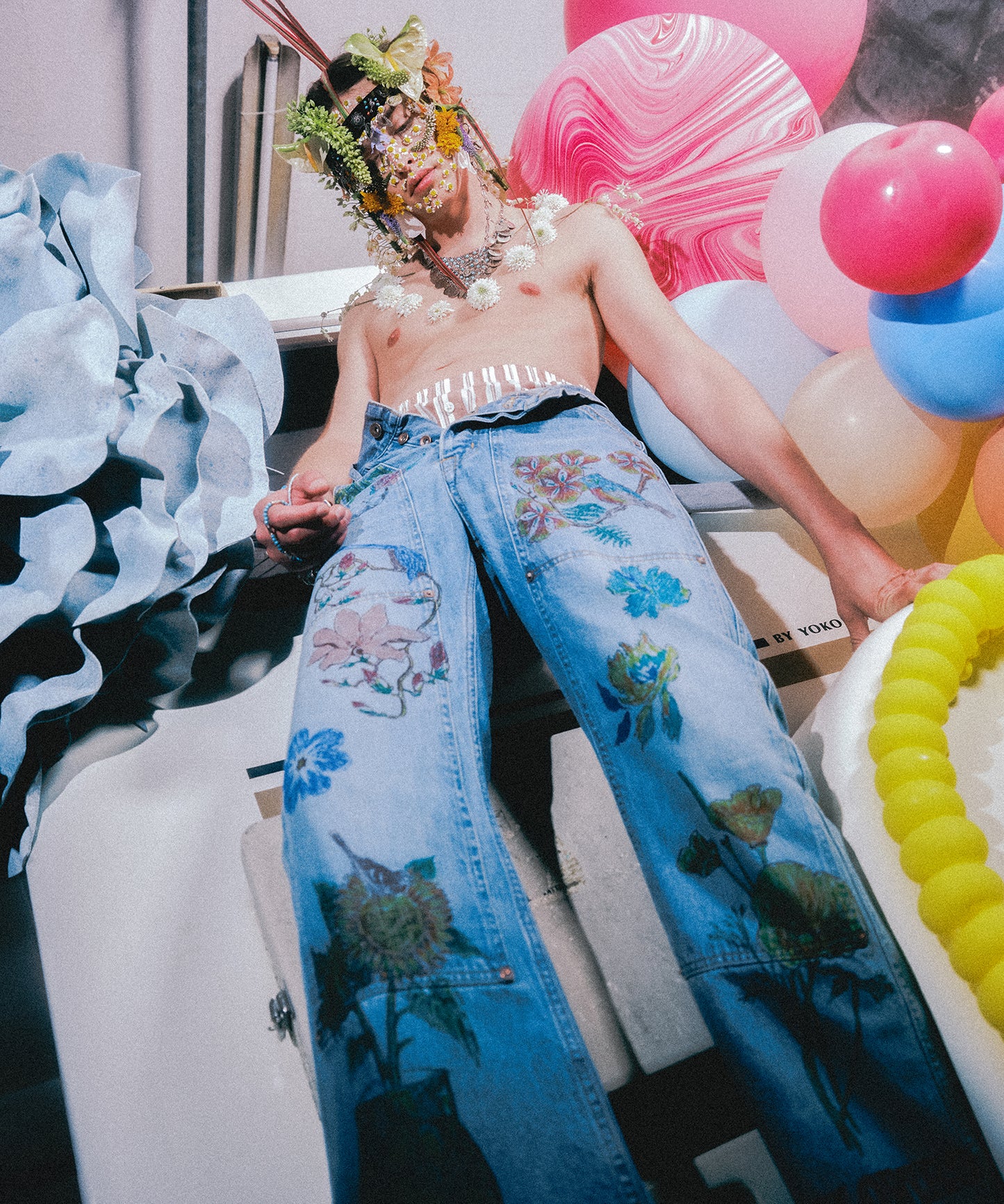 HAND-PAINT DENIM PANTS