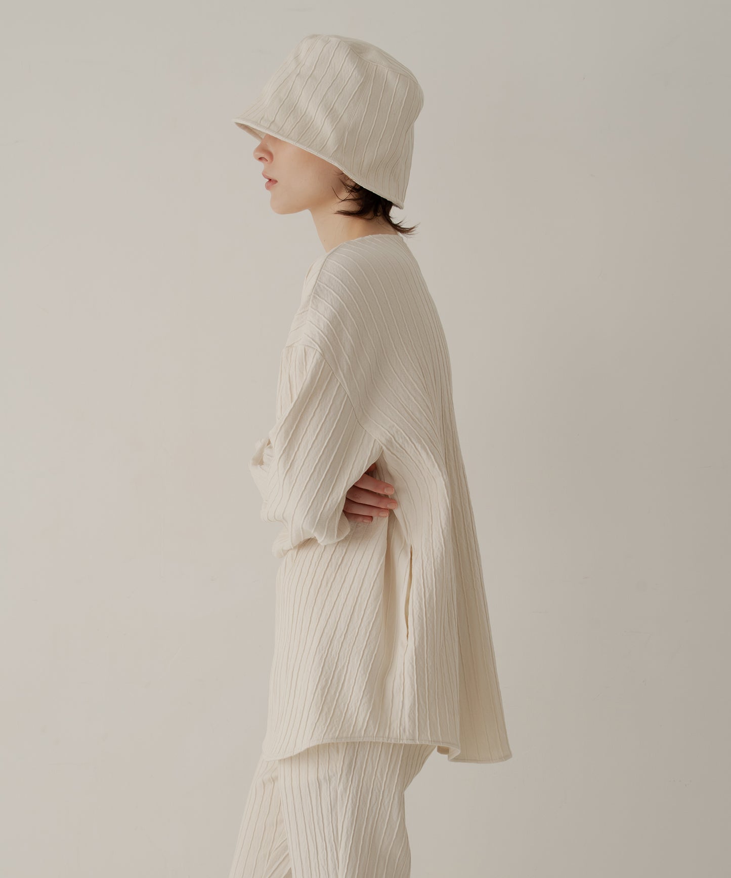 silk cotton v-neck pullover