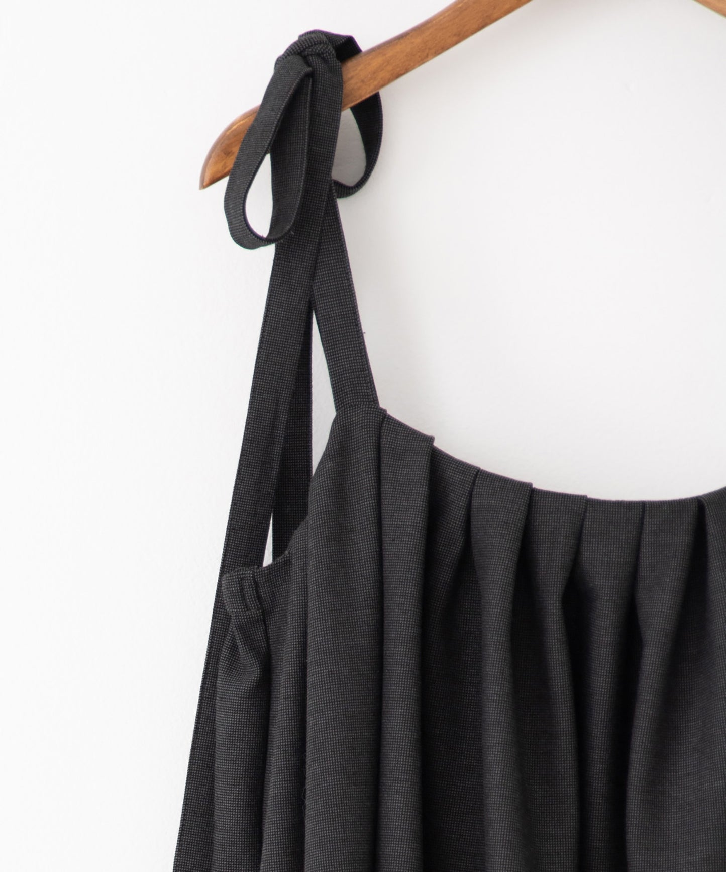 gabardine shoulder tuck dress