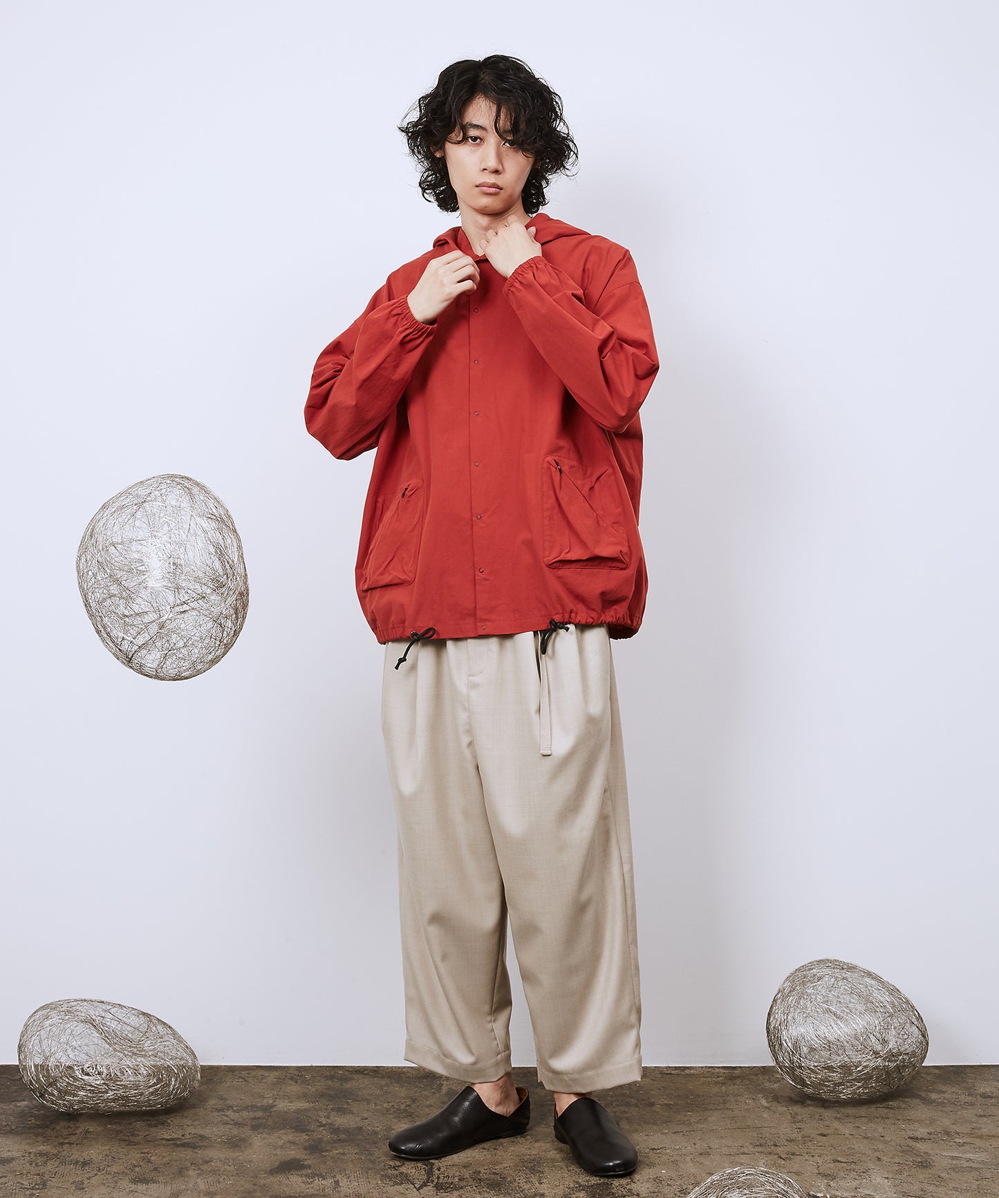 ワイドフーディーシャツ