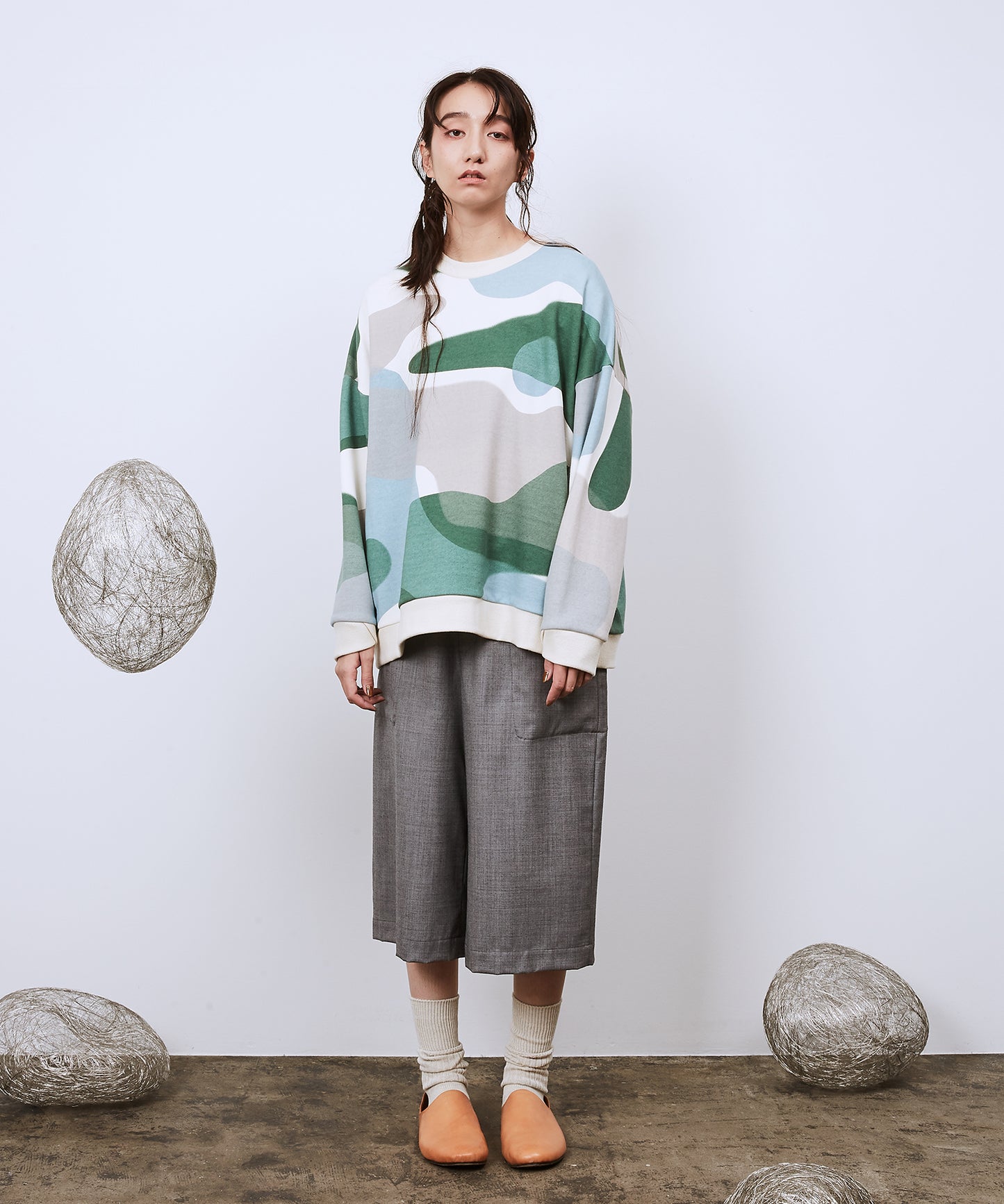 リキッドバブルラップリブワイドSWシャツ