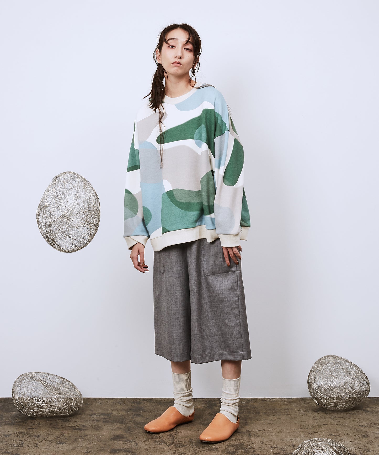 リキッドバブルラップリブワイドSWシャツ